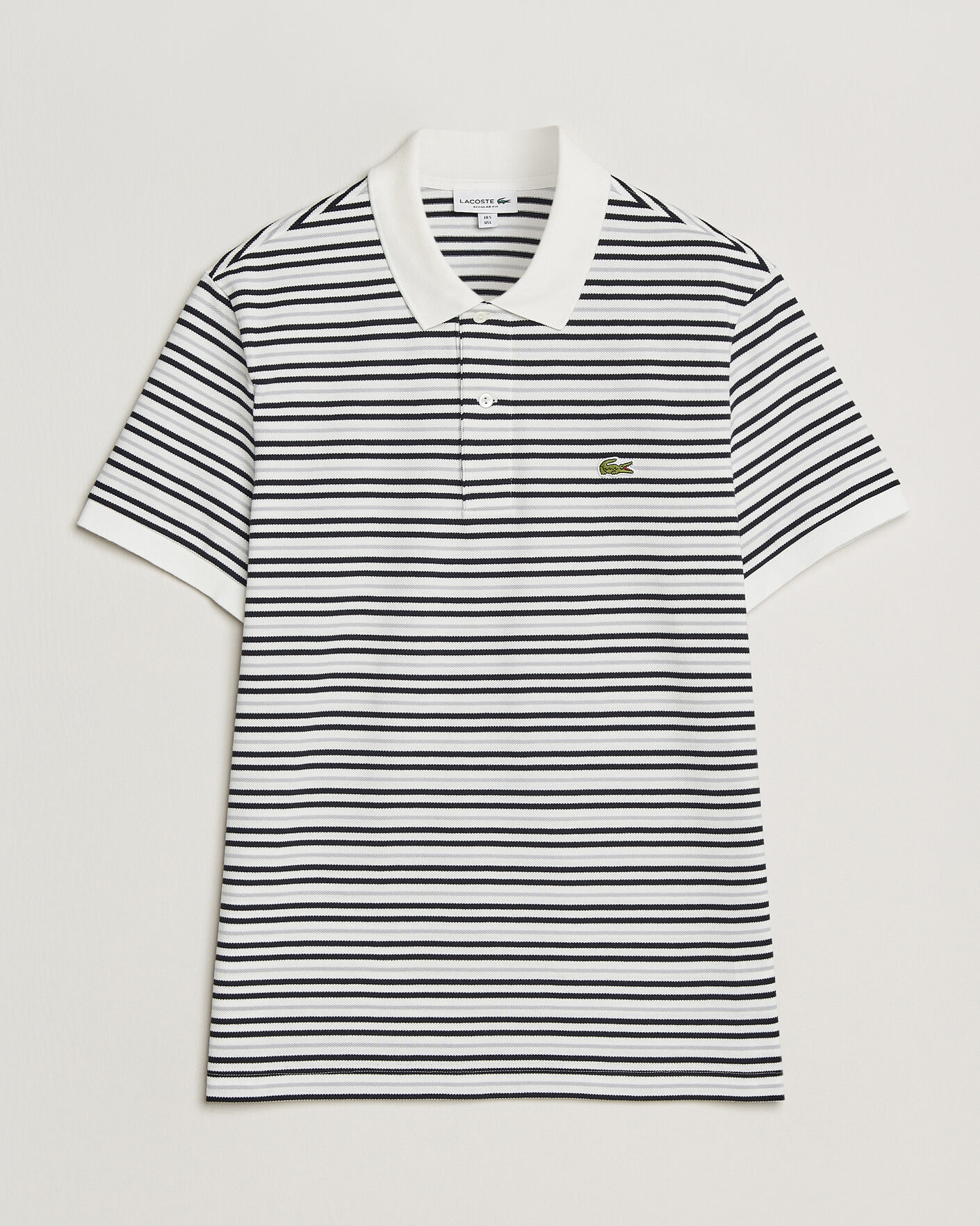 Herren | Poloshirts | Lacoste | Original Striped Polo Piké Blackbird/Flour