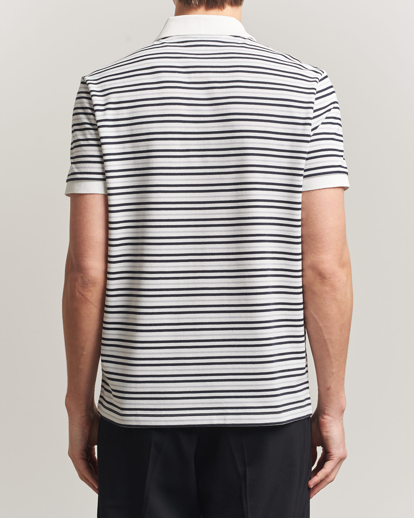 Herren | Poloshirts | Lacoste | Original Striped Polo Piké Blackbird/Flour