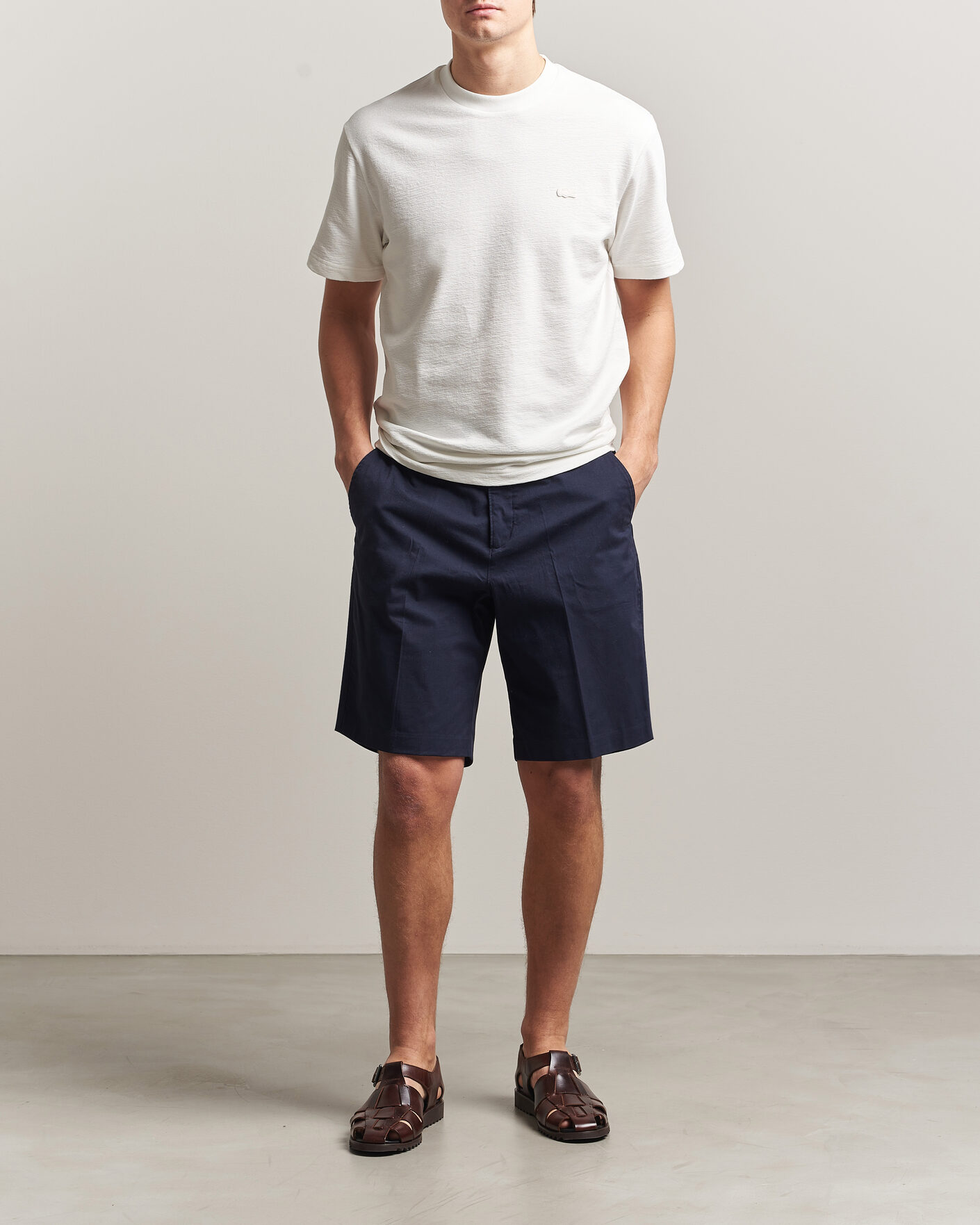 Herren | T-Shirts | Lacoste | Textured Cotton T-Shirt Flour