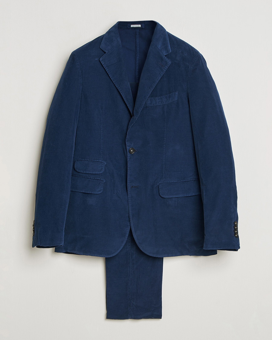 Herren | Anzüge | Massimo Alba | Sloop Corduroy Suit Midnight Blue
