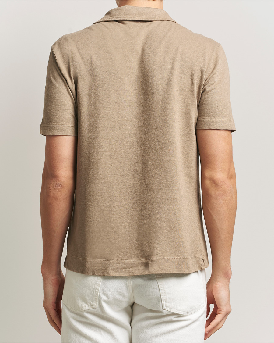 Herren | Poloshirts | Massimo Alba | Aruba Cotton/Linen Polo Camel