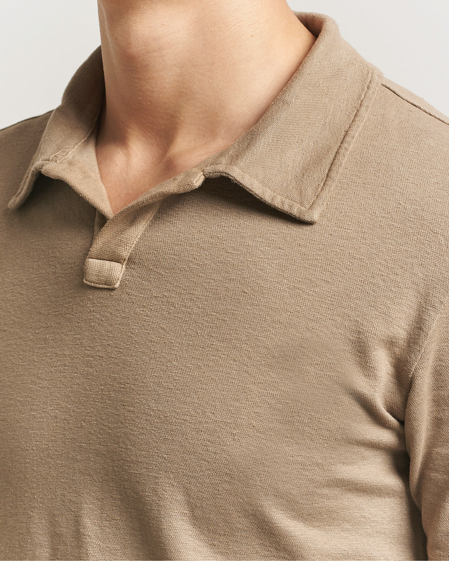 Herren | Poloshirts | Massimo Alba | Aruba Cotton/Linen Polo Camel