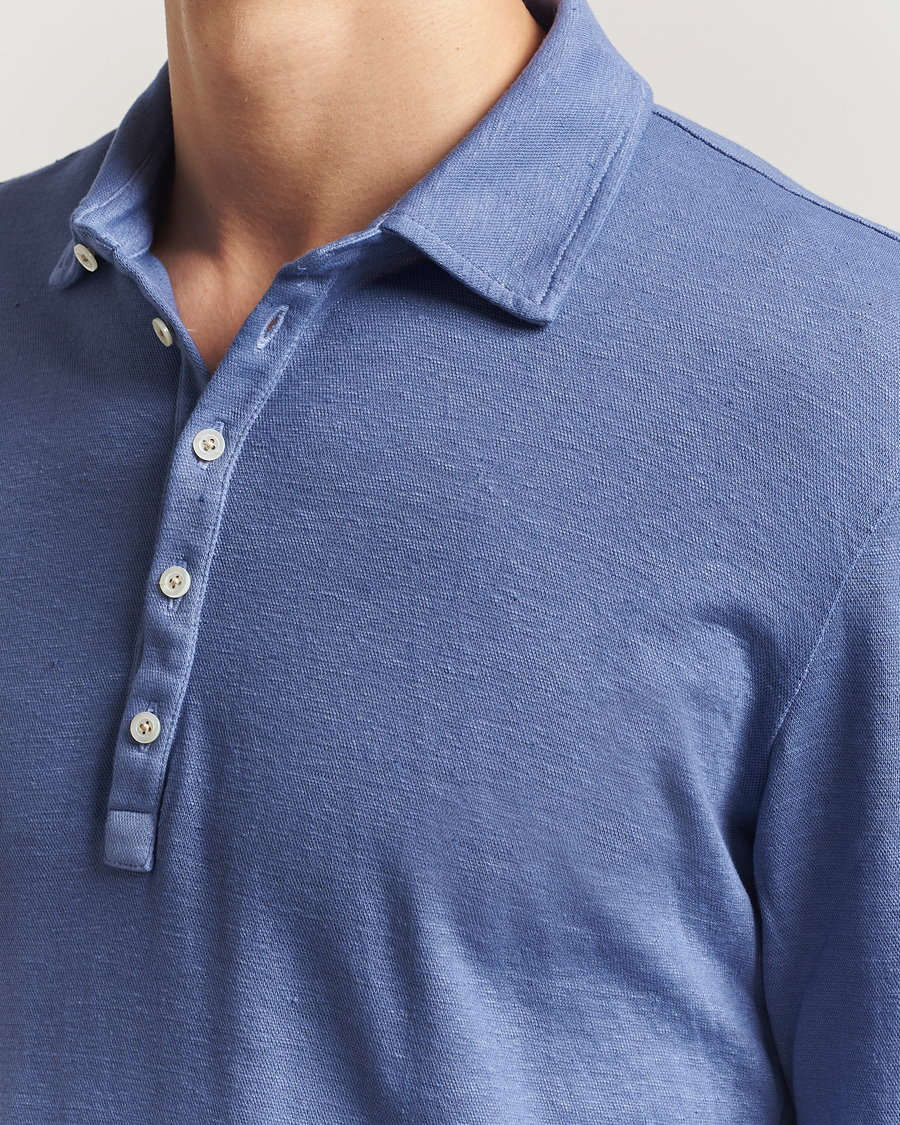 Herren | Poloshirts | Massimo Alba | Raya Cotton/Linen Long Sleeve Polo Tulip