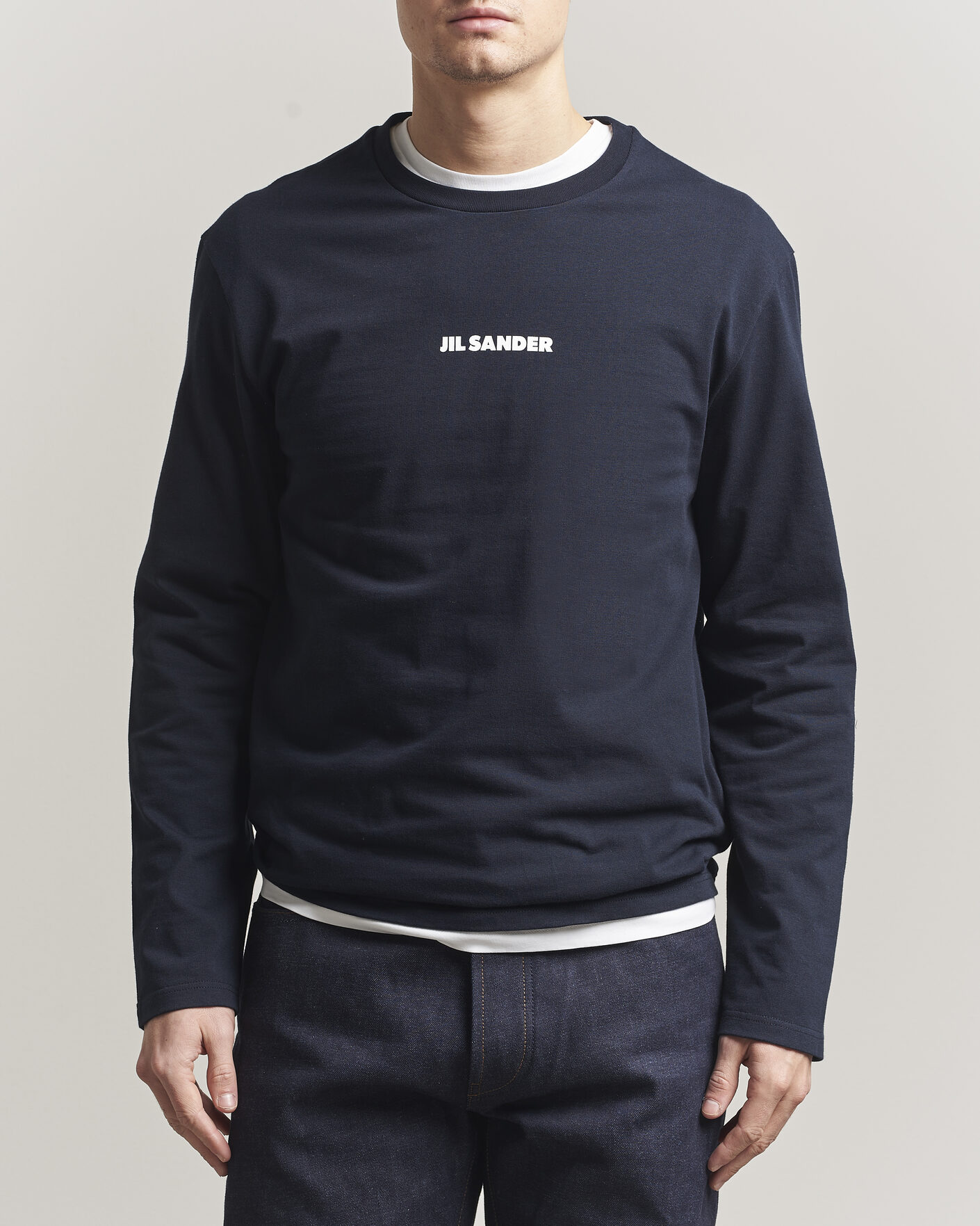Herren | T-Shirts | Jil Sander | Long Sleeve Logo T-Shirt Navy