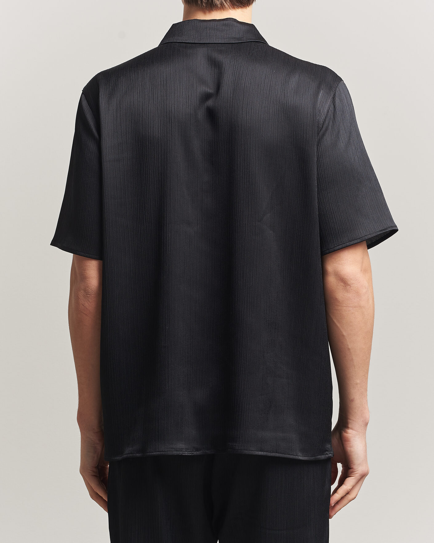Herren | Hemden | LES DEUX | Hector Plissé Short Sleeve Shirt Black