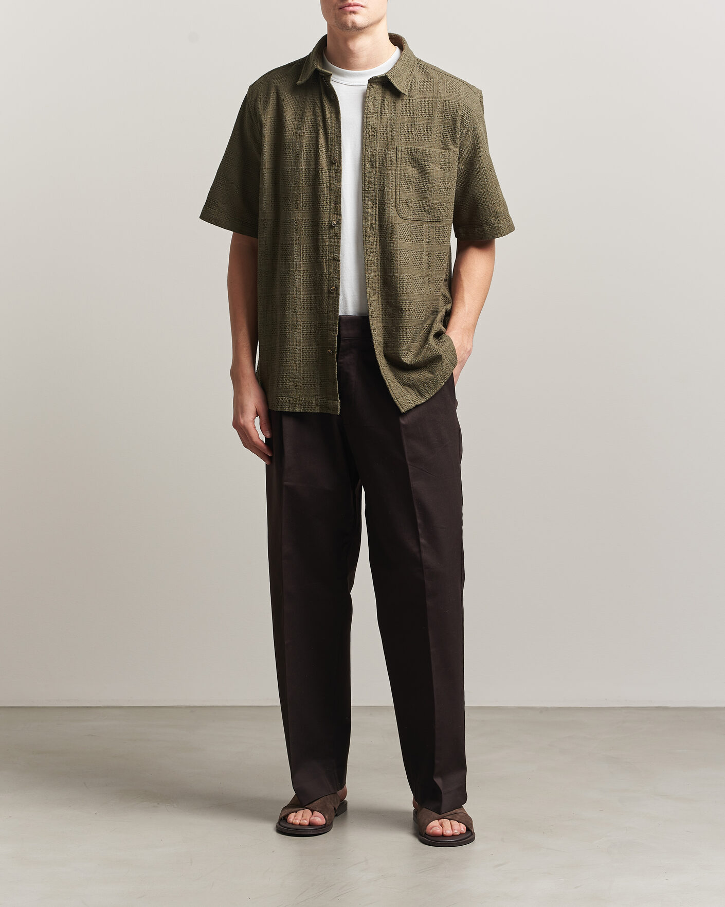 Herren | Hemden | LES DEUX | Charlie Short Sleeve Shirt Olive Night