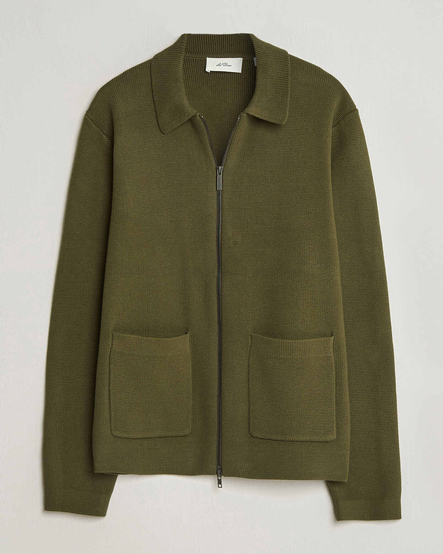 Herren | Pullover | LES DEUX | Fisher Cotton Milano Zip Olive Night