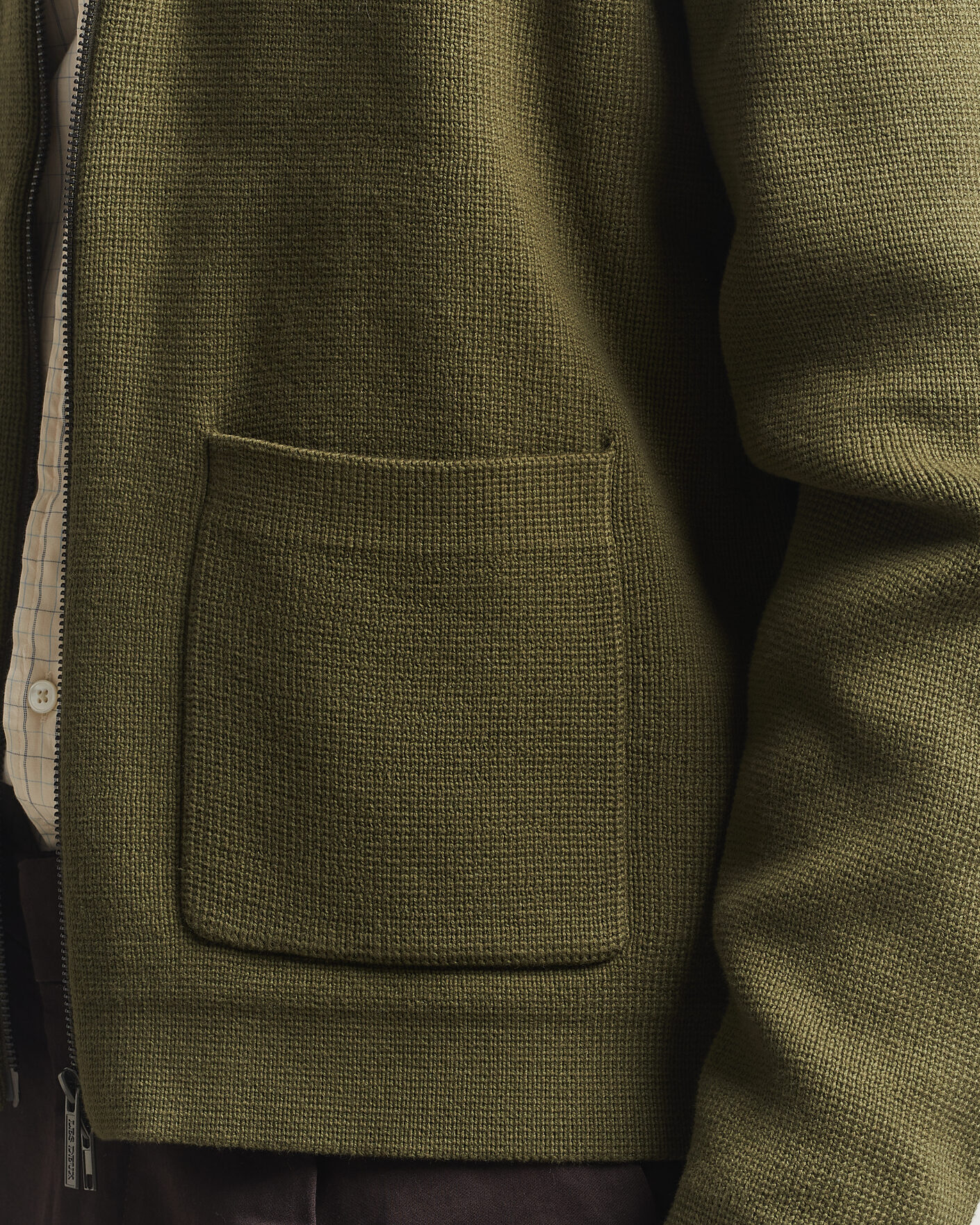 Herren | Pullover | LES DEUX | Fisher Cotton Milano Zip Olive Night