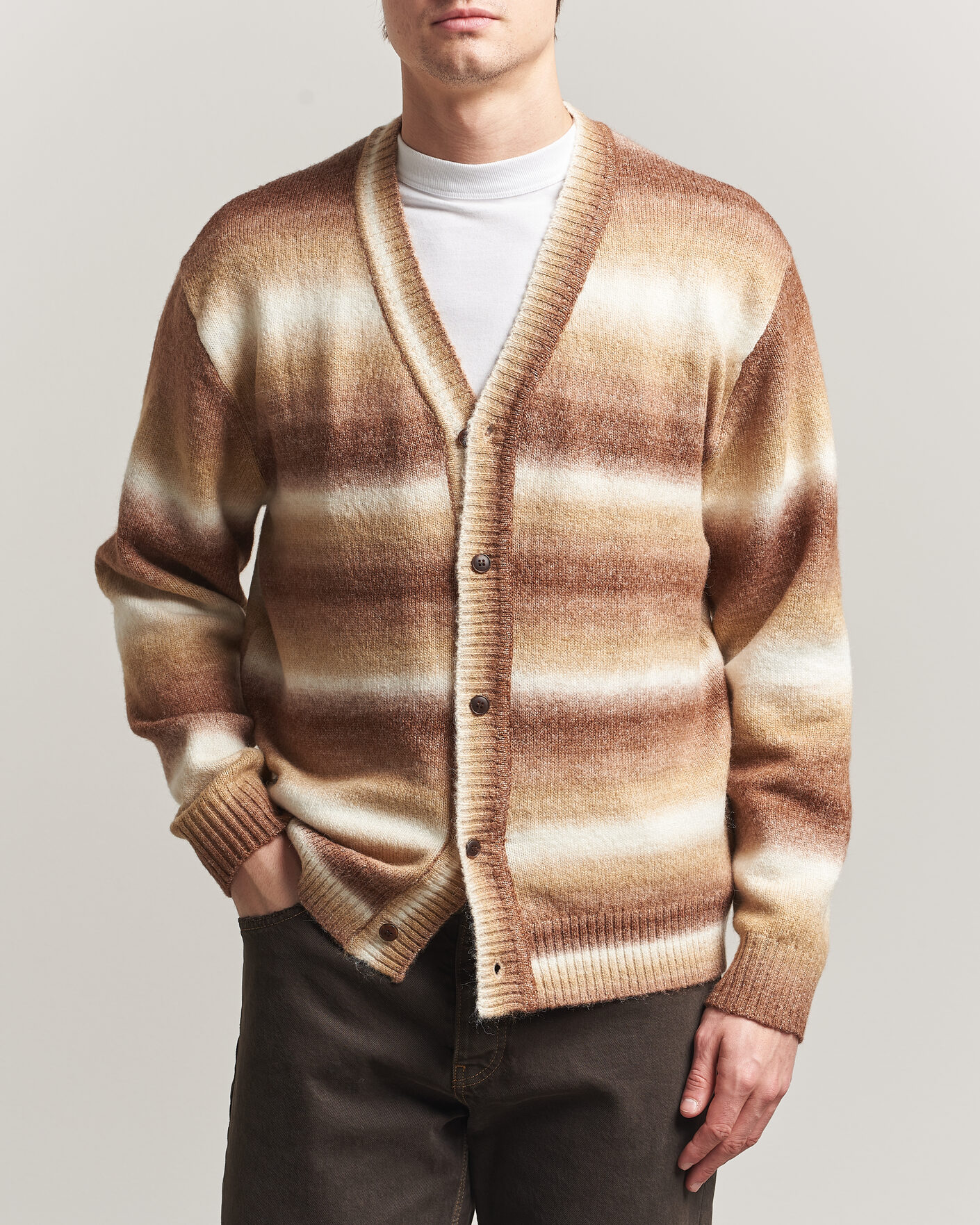 Herren | Pullover | LES DEUX | Boston Gradient Knitted Cardigan Teak Brown