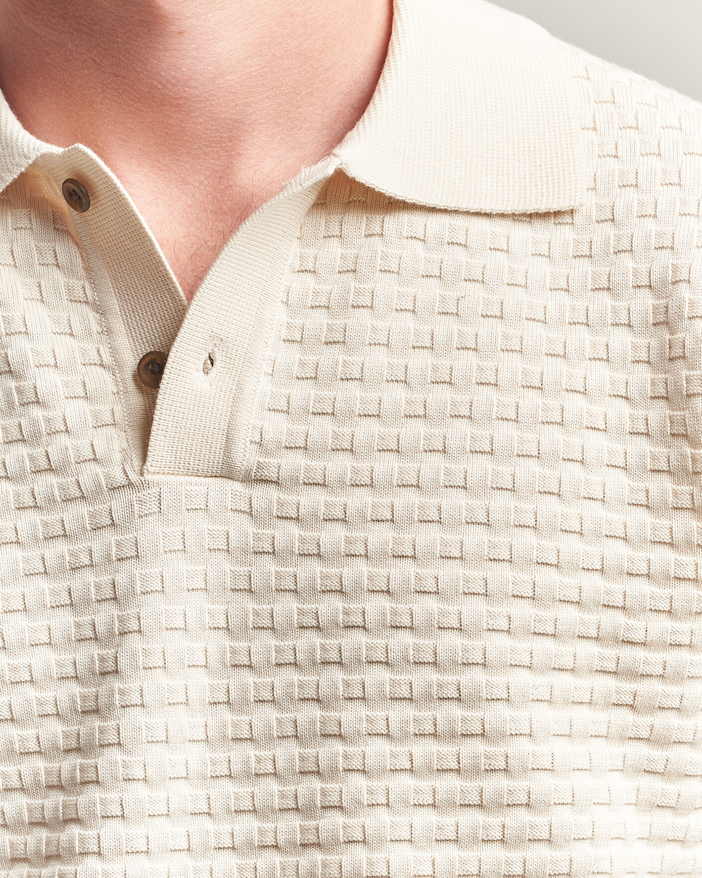 Herren | Pullover | LES DEUX | Billy Weave Knitted Polo Light Ivory