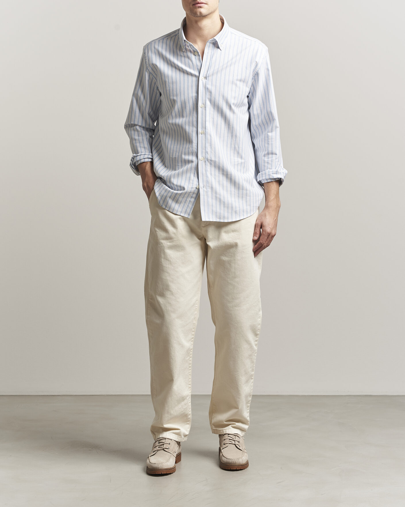 Herren | Hemden | LES DEUX | Konrad Striped Oxford Shirt Allure Blue