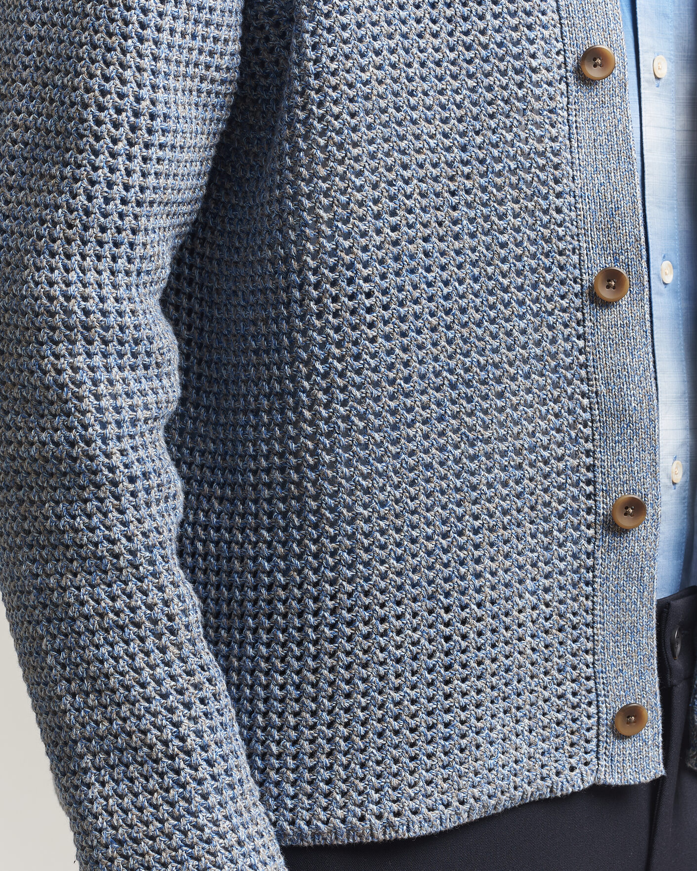 Herren | Pullover | LES DEUX | Gerald Knitted Shirt Dark Denim Blue