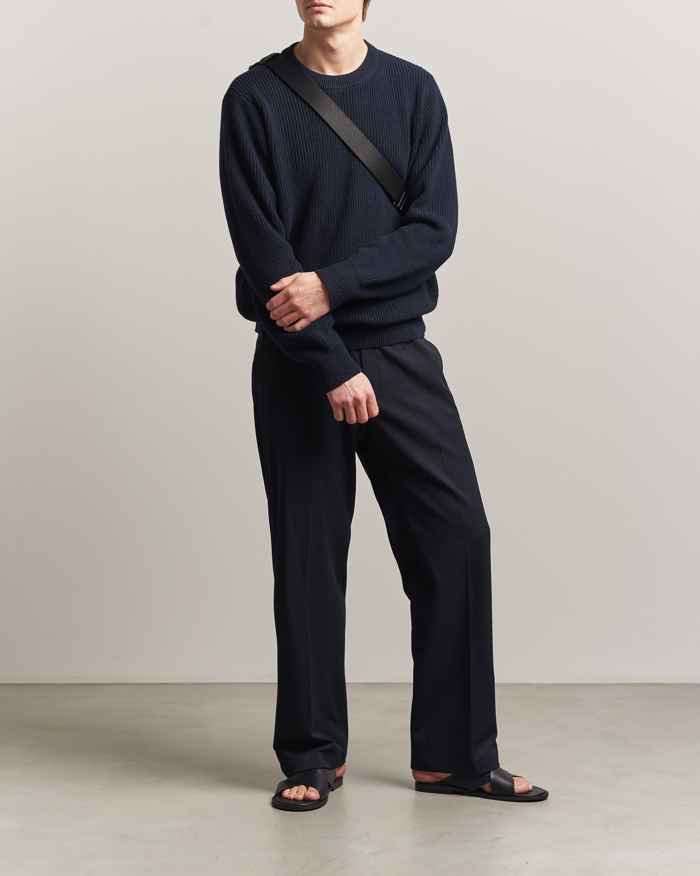 Herren | Pullover | LES DEUX | Garry Rib Crew Neck Knit Dark Navy
