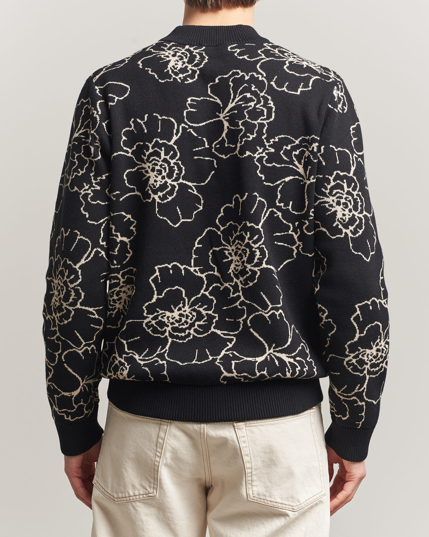 Herren | Pullover | LES DEUX | Gaston Poppy Jaquard Knit Black