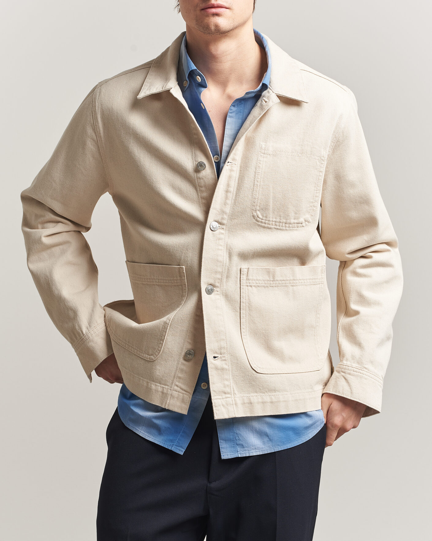 Herren | Hemden | LES DEUX | Layton Denim Overshirt Ivory