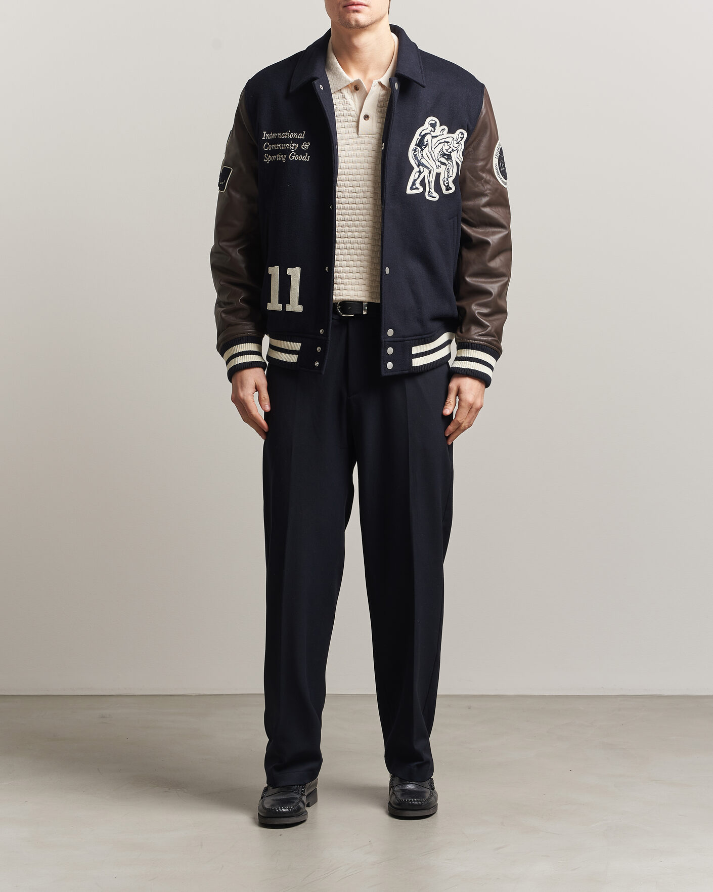 Herren | Jacken | LES DEUX | Basket Varsity Wool Jacket Dark Navy
