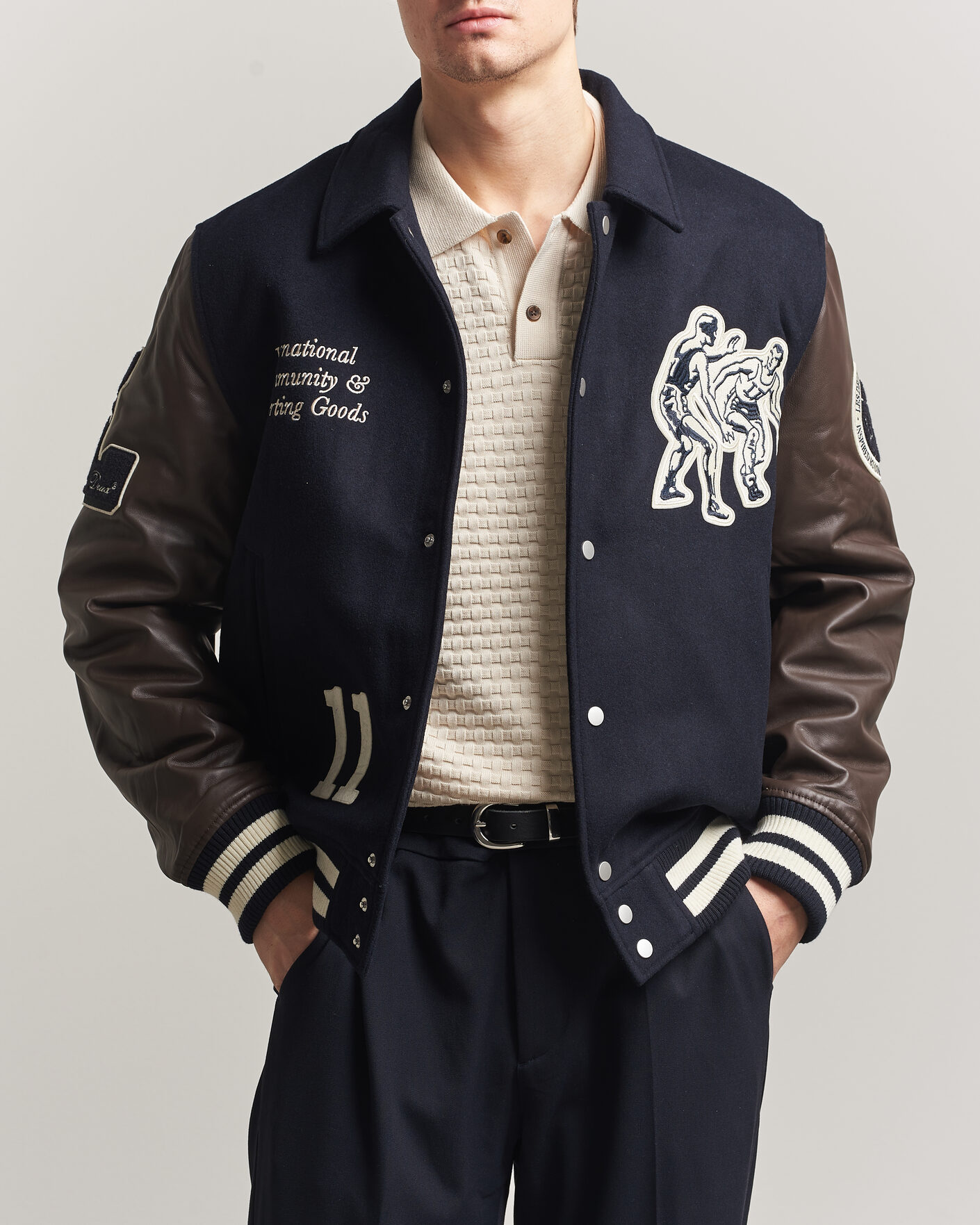 Herren | Jacken | LES DEUX | Basket Varsity Wool Jacket Dark Navy