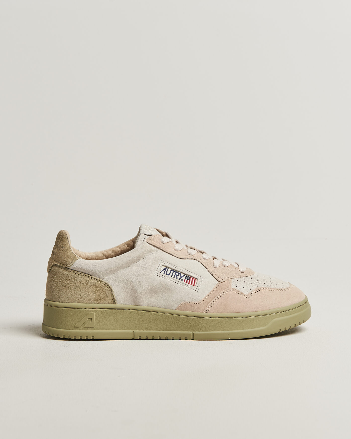 Herren | Sneaker | Autry | Medalist Low Suede Mix Sneaker Green/White/Sand