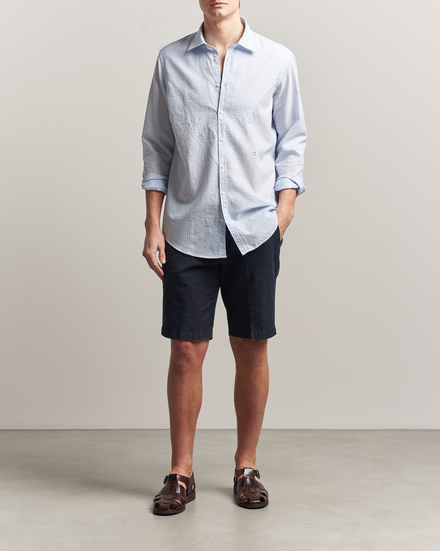 Herren | Hemden | Massimo Alba | Genova Striped Shirt Sky Blue