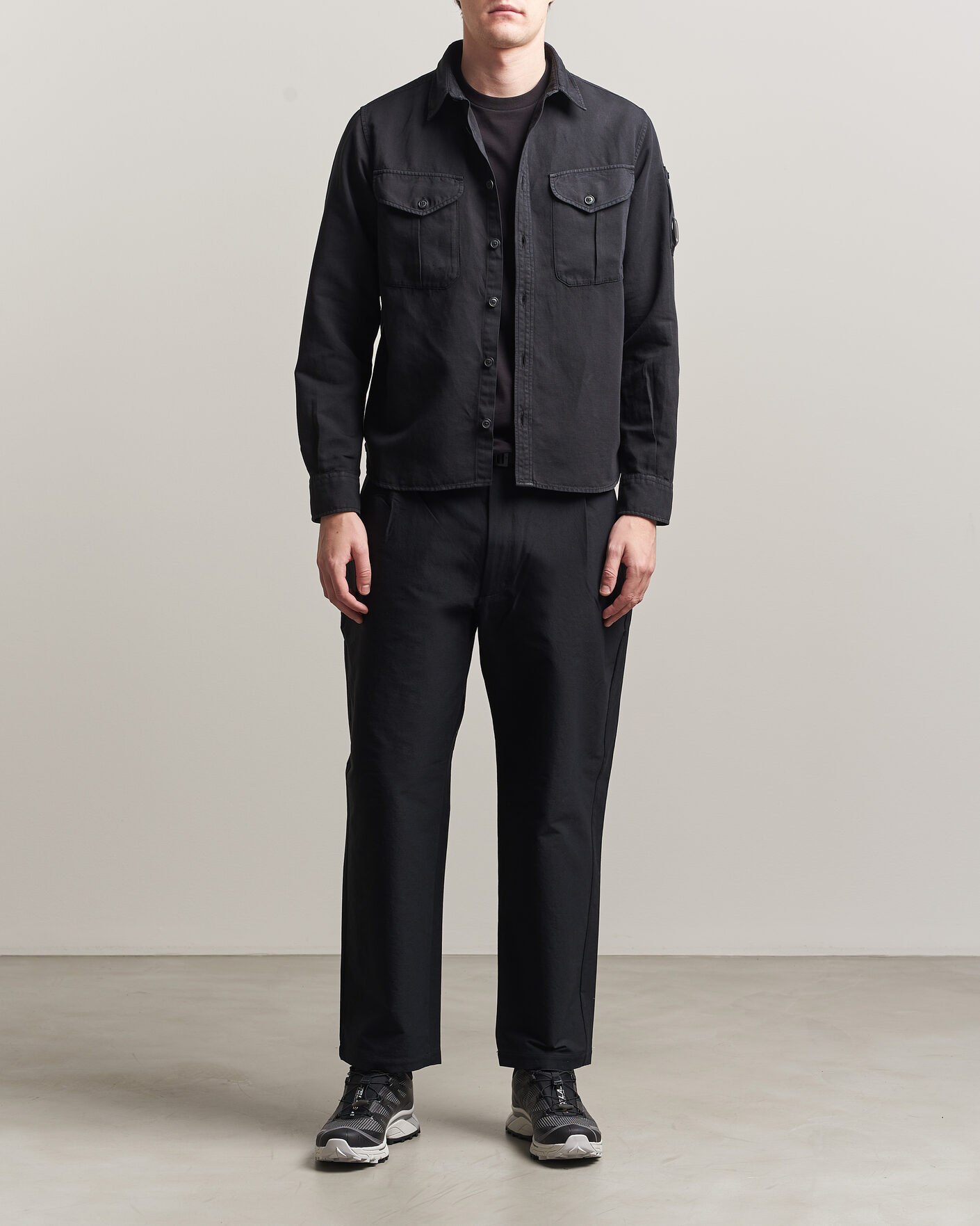 Herren | Hemden | C.P. Company | Cotton/Linen Pocket Shirt Black