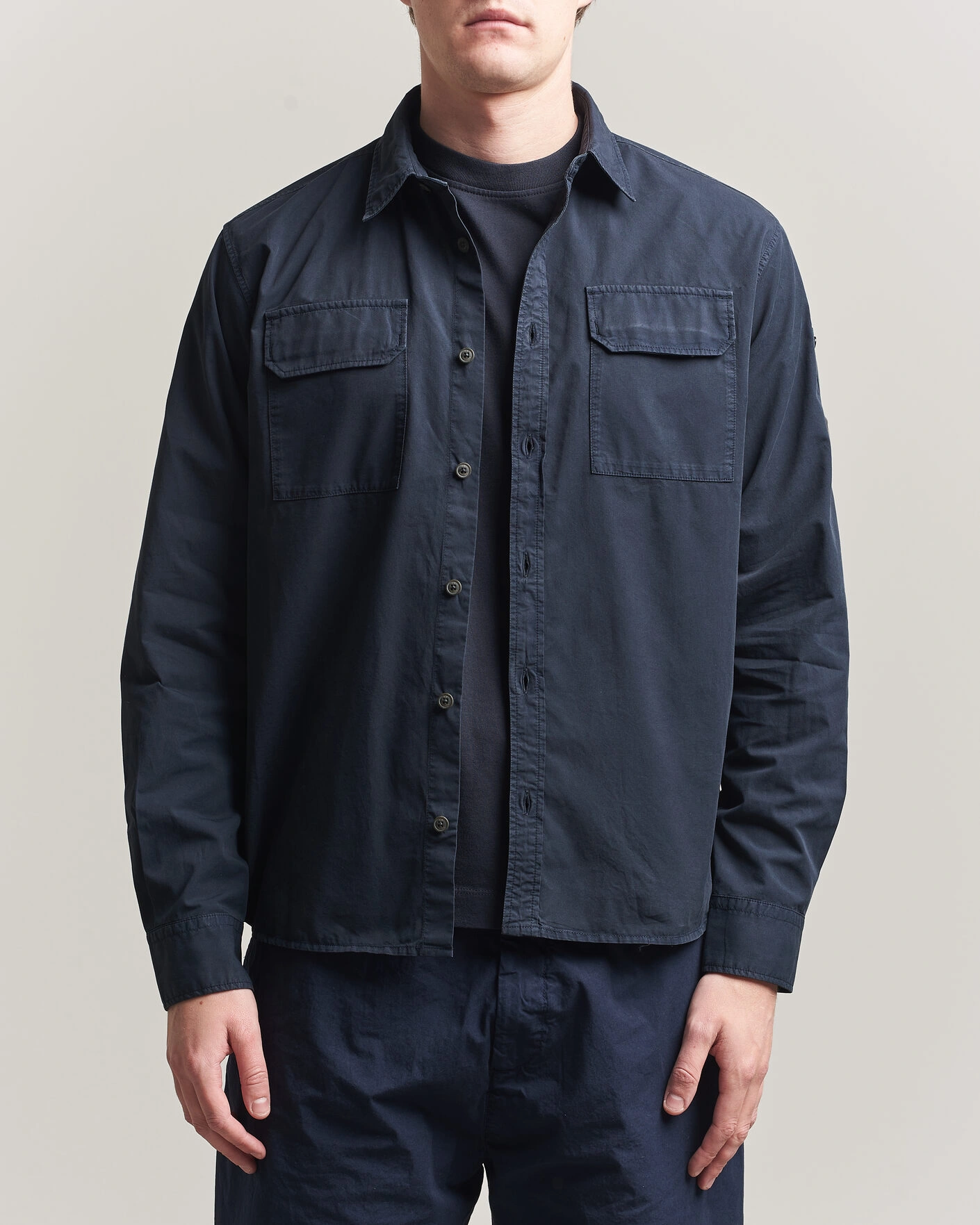 Herren | Hemden | C.P. Company | Organic Gabardine Pocket Shirt Navy