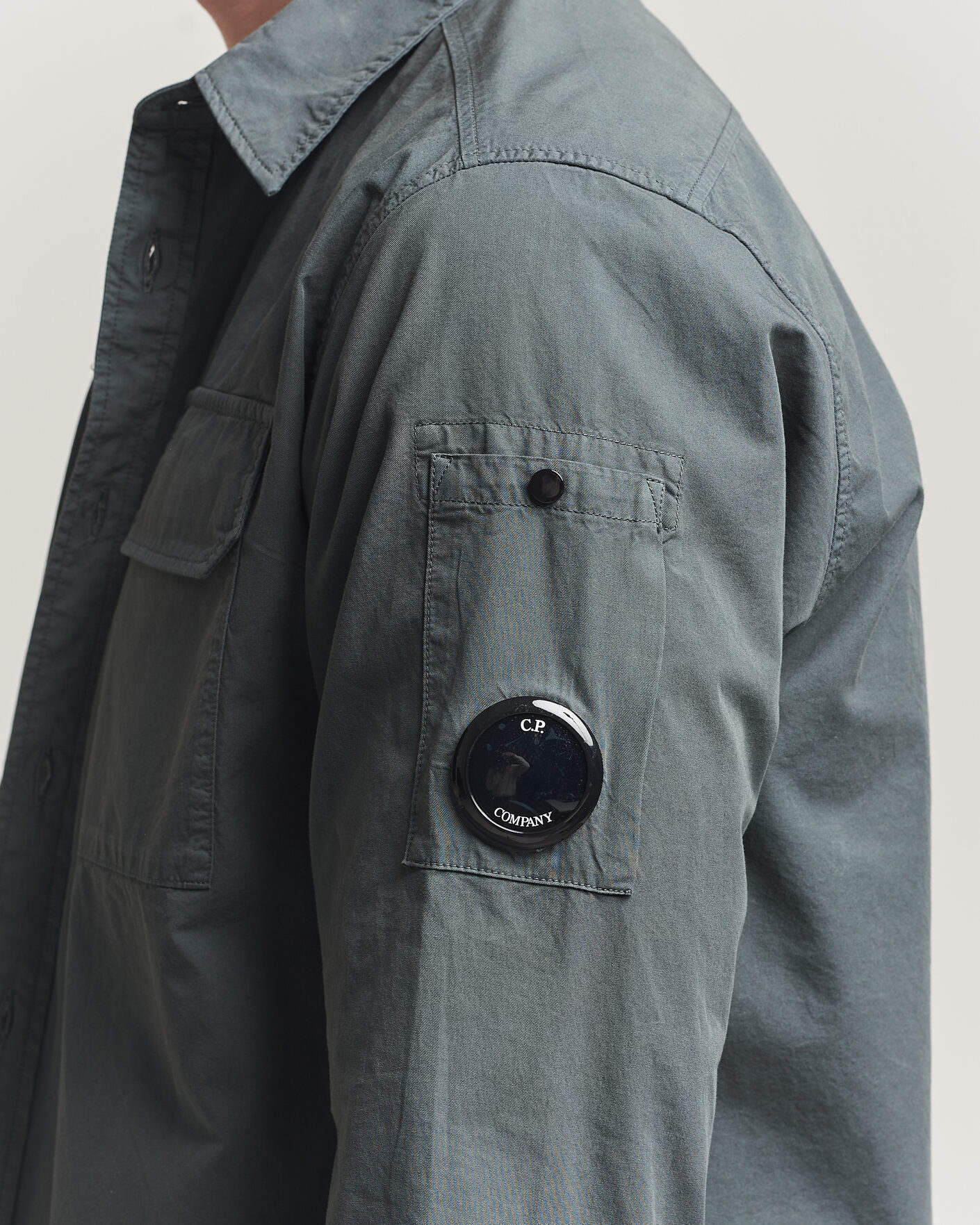 Herren | Hemden | C.P. Company | Organic Gabardine Pocket Shirt Dark Grey