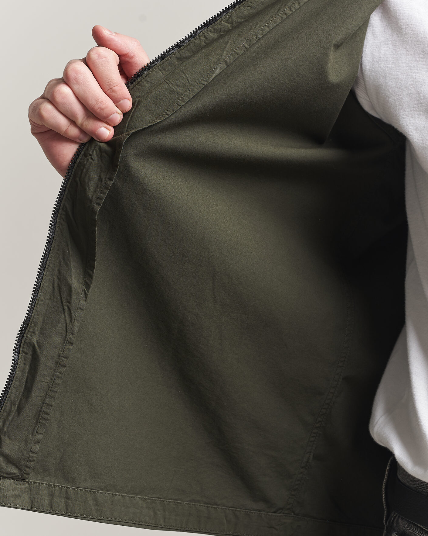 Herren | Hemden | C.P. Company | Garment Dyed Gabardine Zip Overshirt Dark Green
