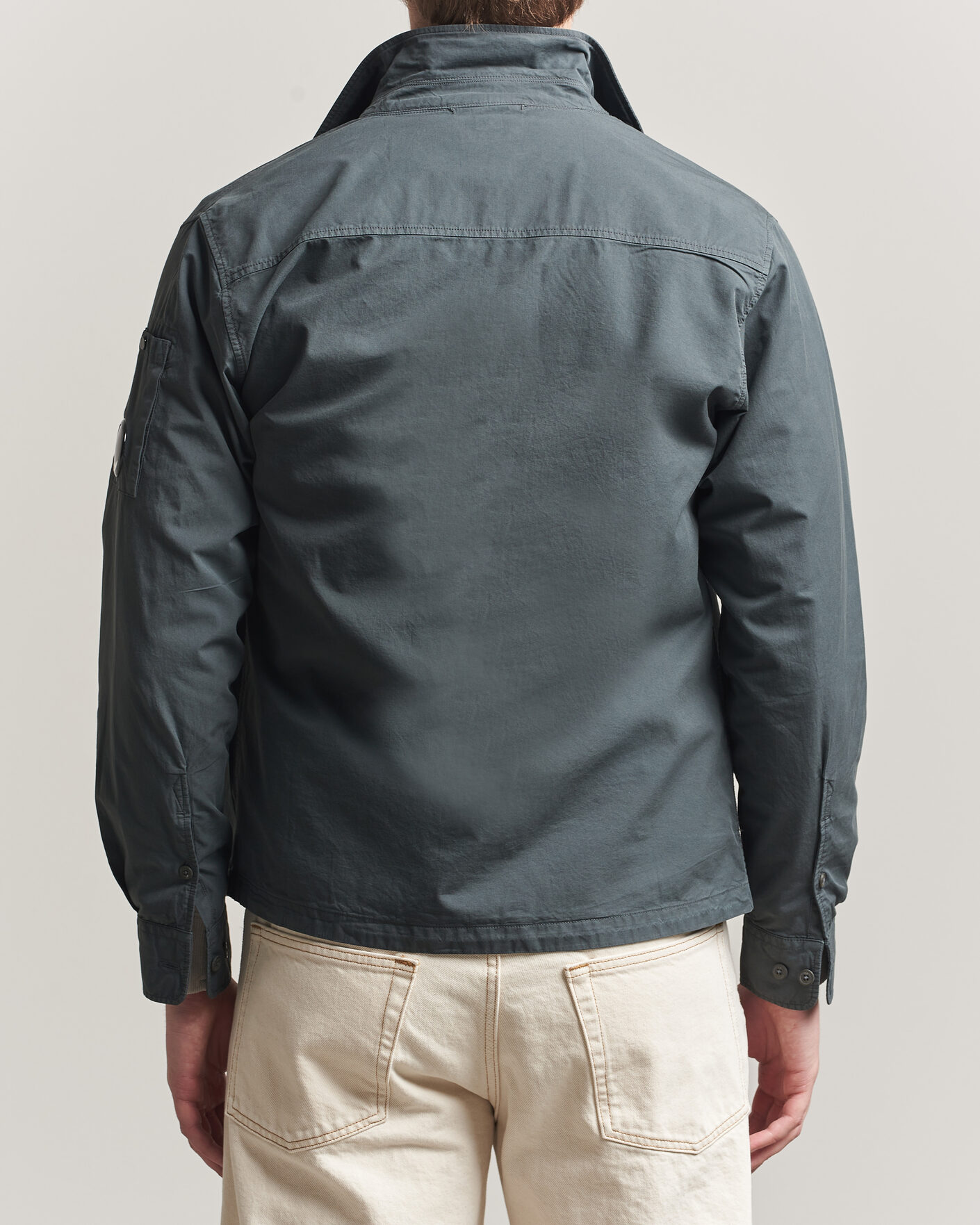 Herren | Hemden | C.P. Company | Garment Dyed Gabardine Zip Overshirt Dark Grey