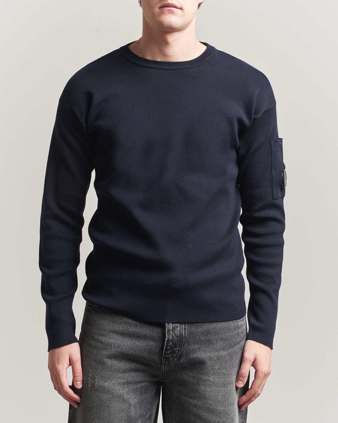 Herren | Pullover | C.P. Company | Sea Island Fine Knit Cotton Lens Crewneck Navy