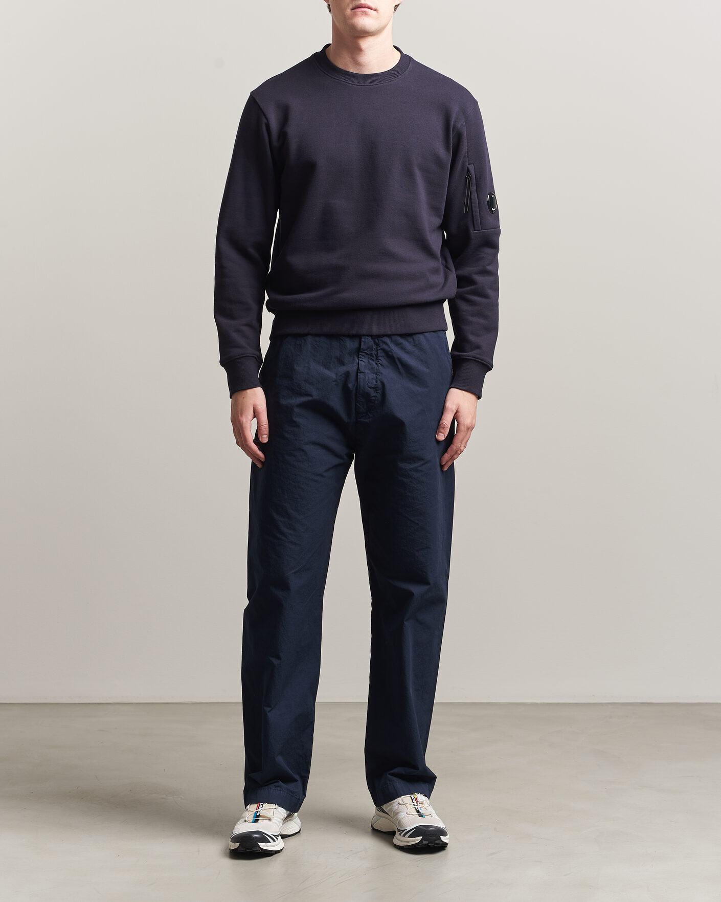 Herren | Pullover | C.P. Company | Diagonal Raised Fleece Lens Sweatshirt Navy