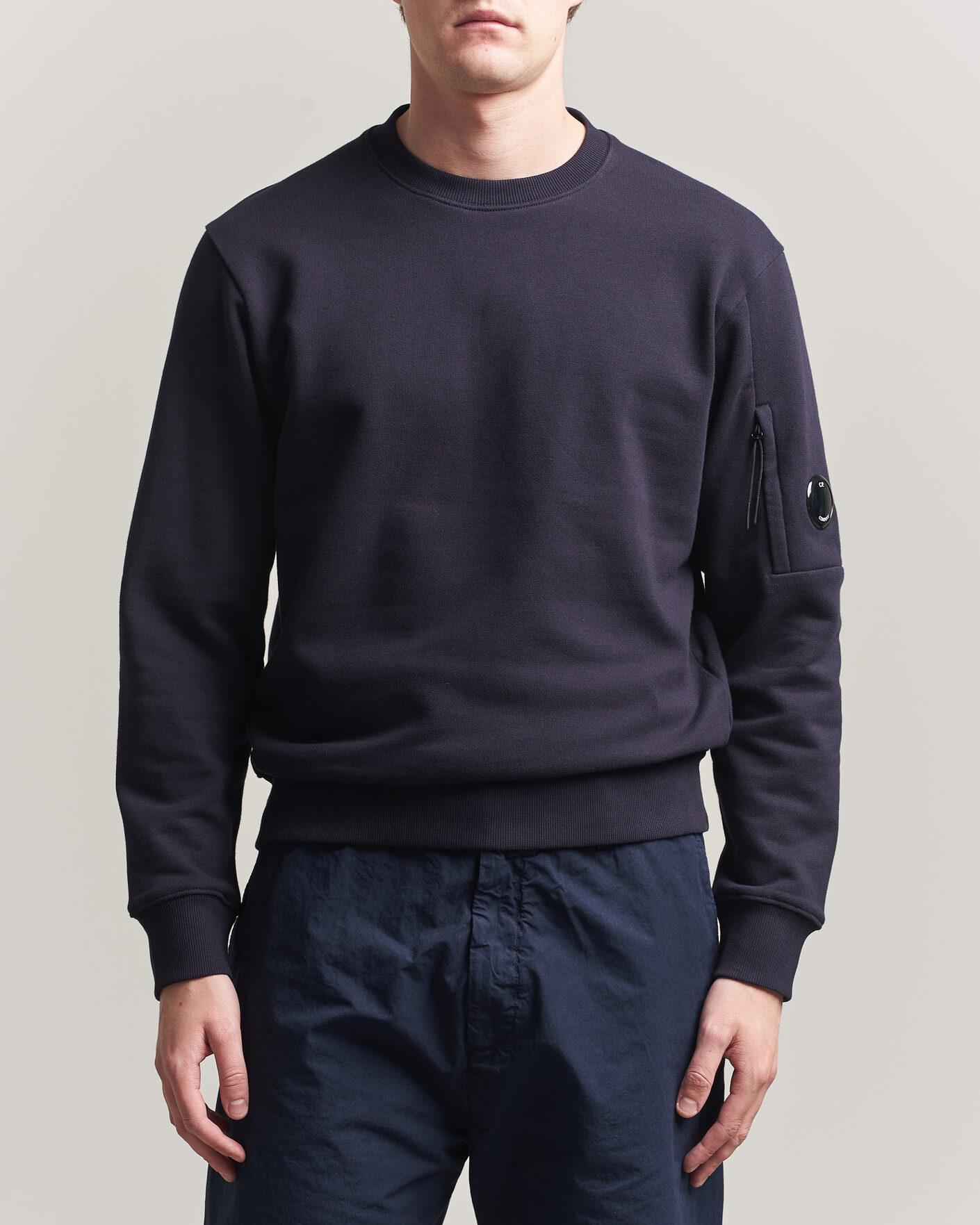 Herren | Pullover | C.P. Company | Diagonal Raised Fleece Lens Sweatshirt Navy