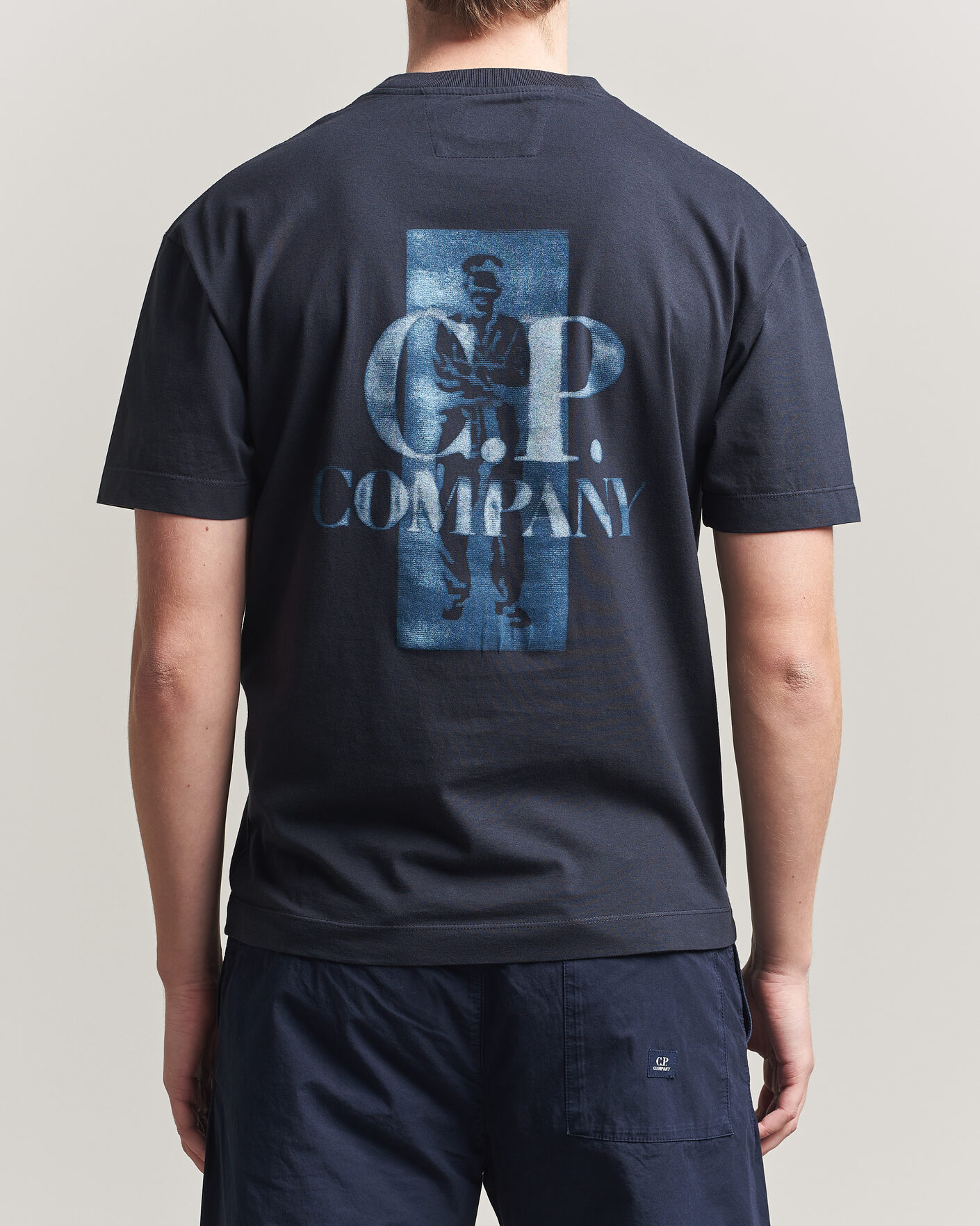 Herren | T-Shirts | C.P. Company | Short Sleeve Back Print T-Shirt Navy