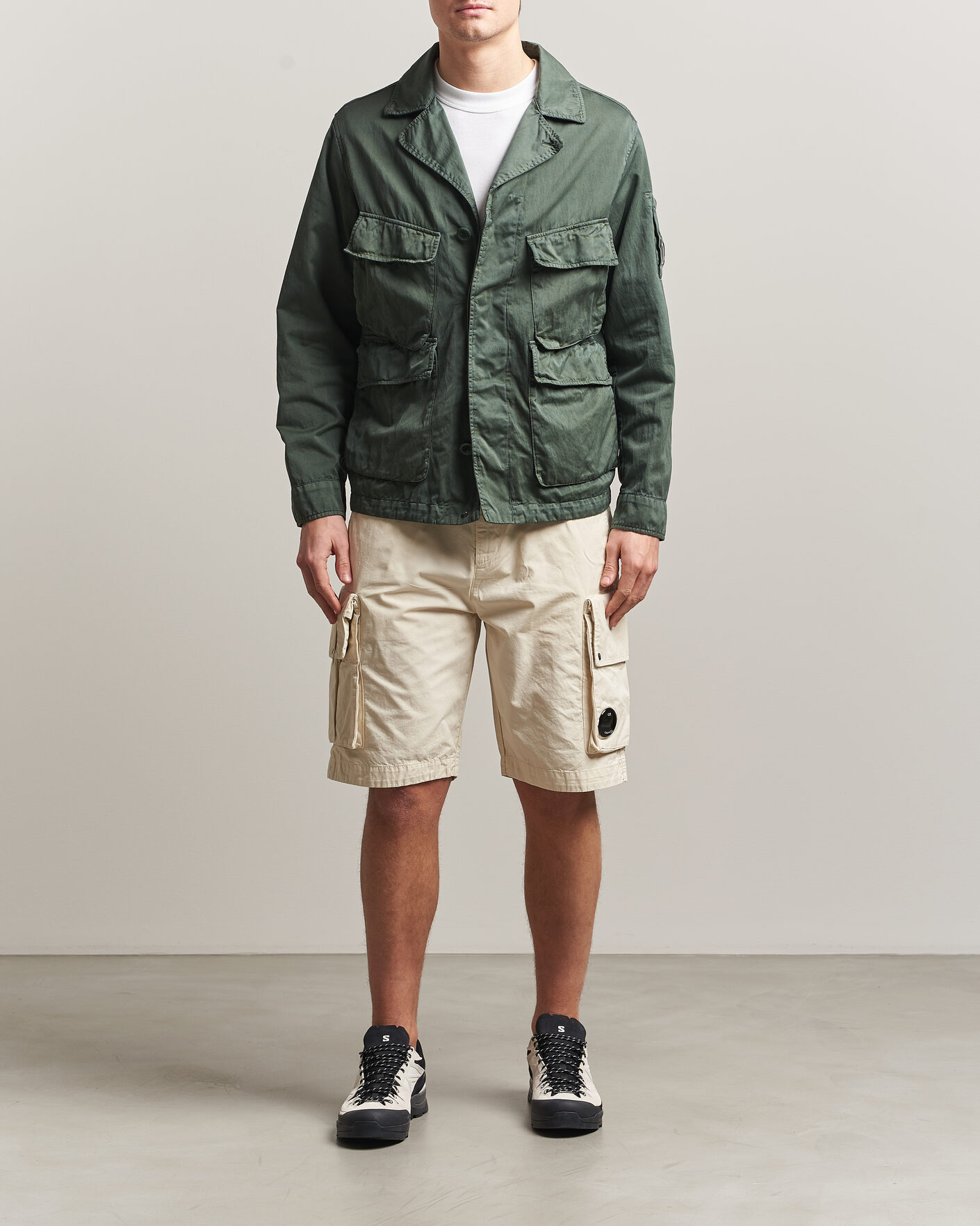 Herren | Shorts | C.P. Company | Cotton Gabardine Cargo Shorts Cream