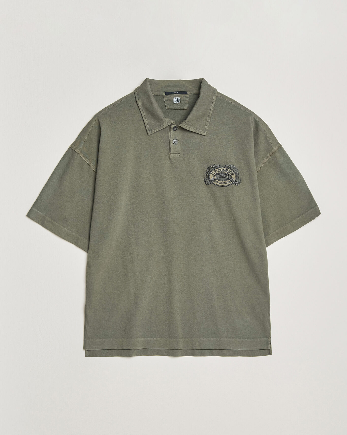 Herren | Poloshirts | C.P. Company | Boxy Fit Cotton Logo Polo Dark Green