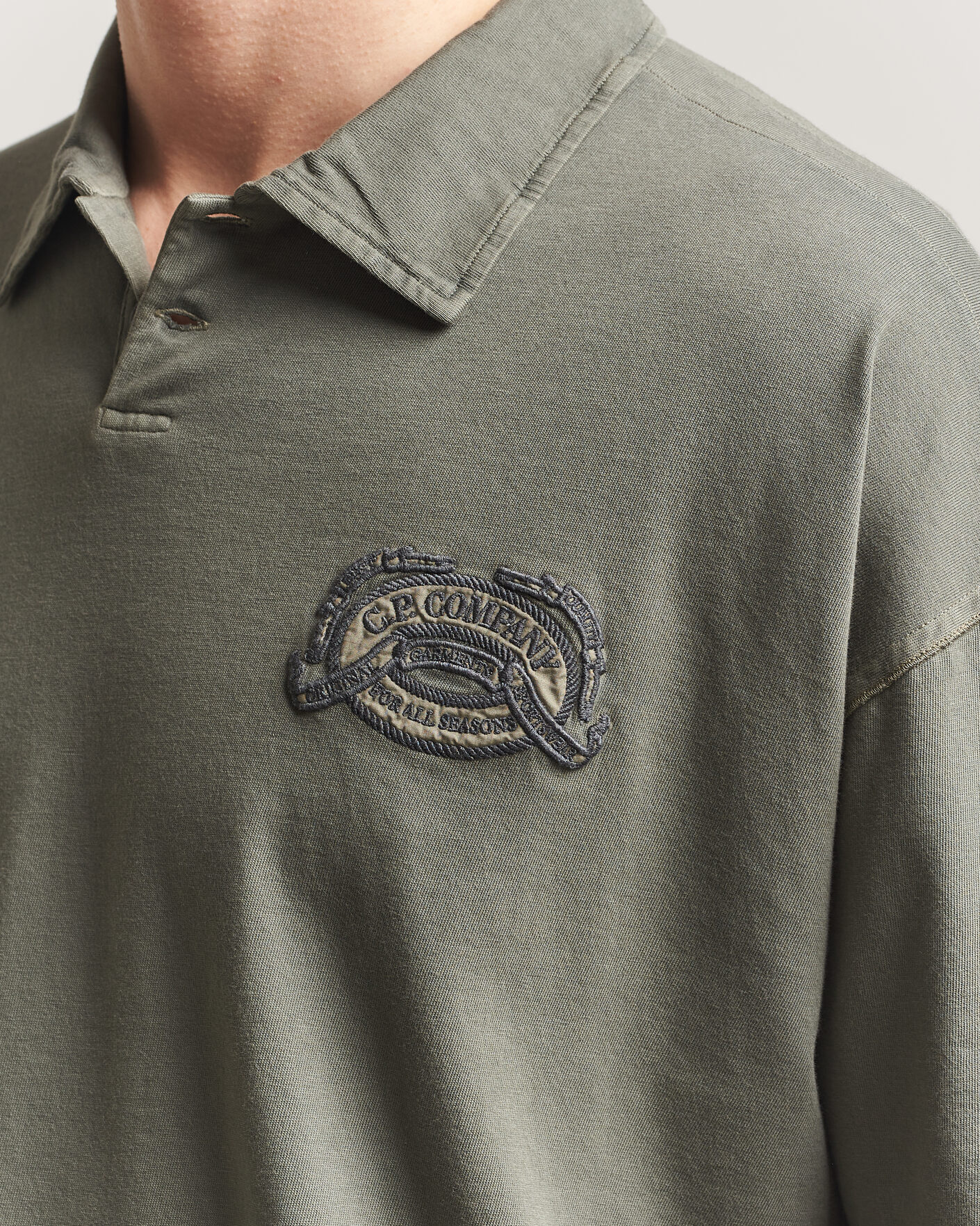 Herren | Poloshirts | C.P. Company | Boxy Fit Cotton Logo Polo Dark Green