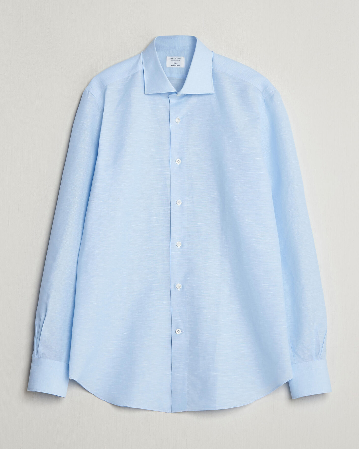 Herren | Hemden | Mazzarelli | Soft Cotton/Linen Shirt Light Blue