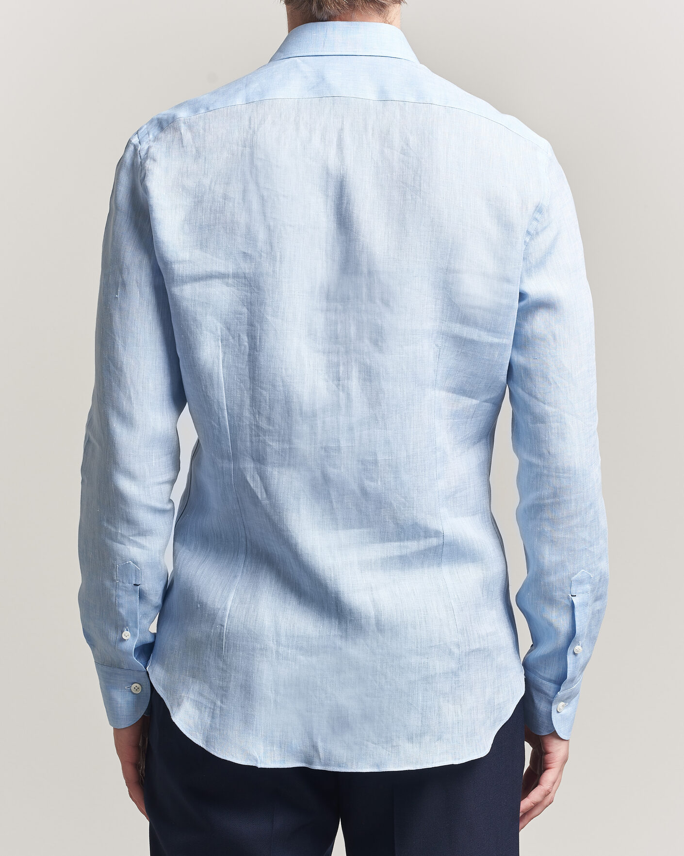 Herren | Hemden | Mazzarelli | Soft Linen Shirt Light Blue