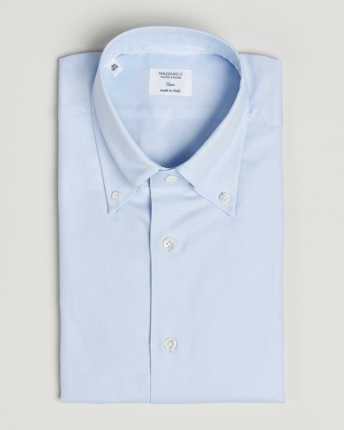 Herren | Hemden | Mazzarelli | Soft Oxford Button Down Shirt Light Blue