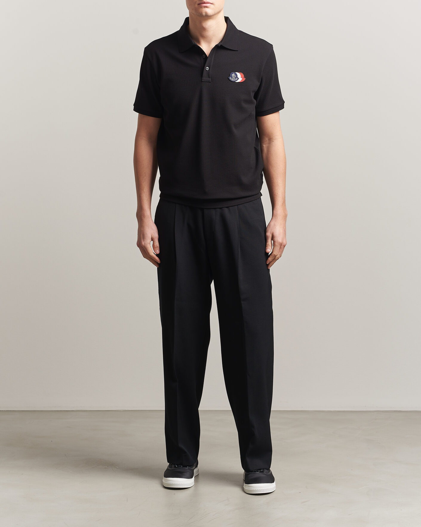 Herren | Poloshirts | Moncler | Tricolore Logo Polo Black