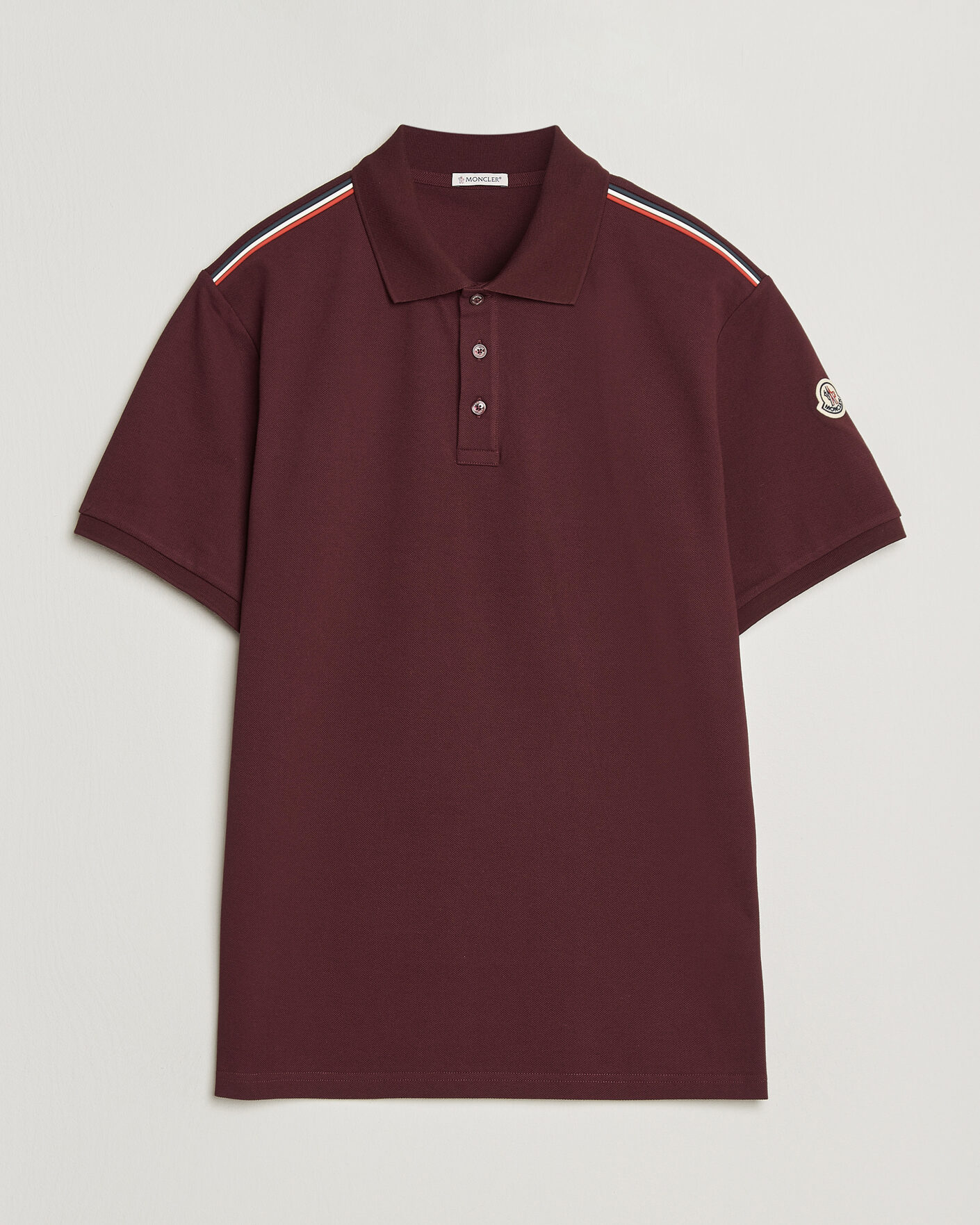 Herren | Poloshirts | Moncler | Tricolore Shoulder Polo Burgundy