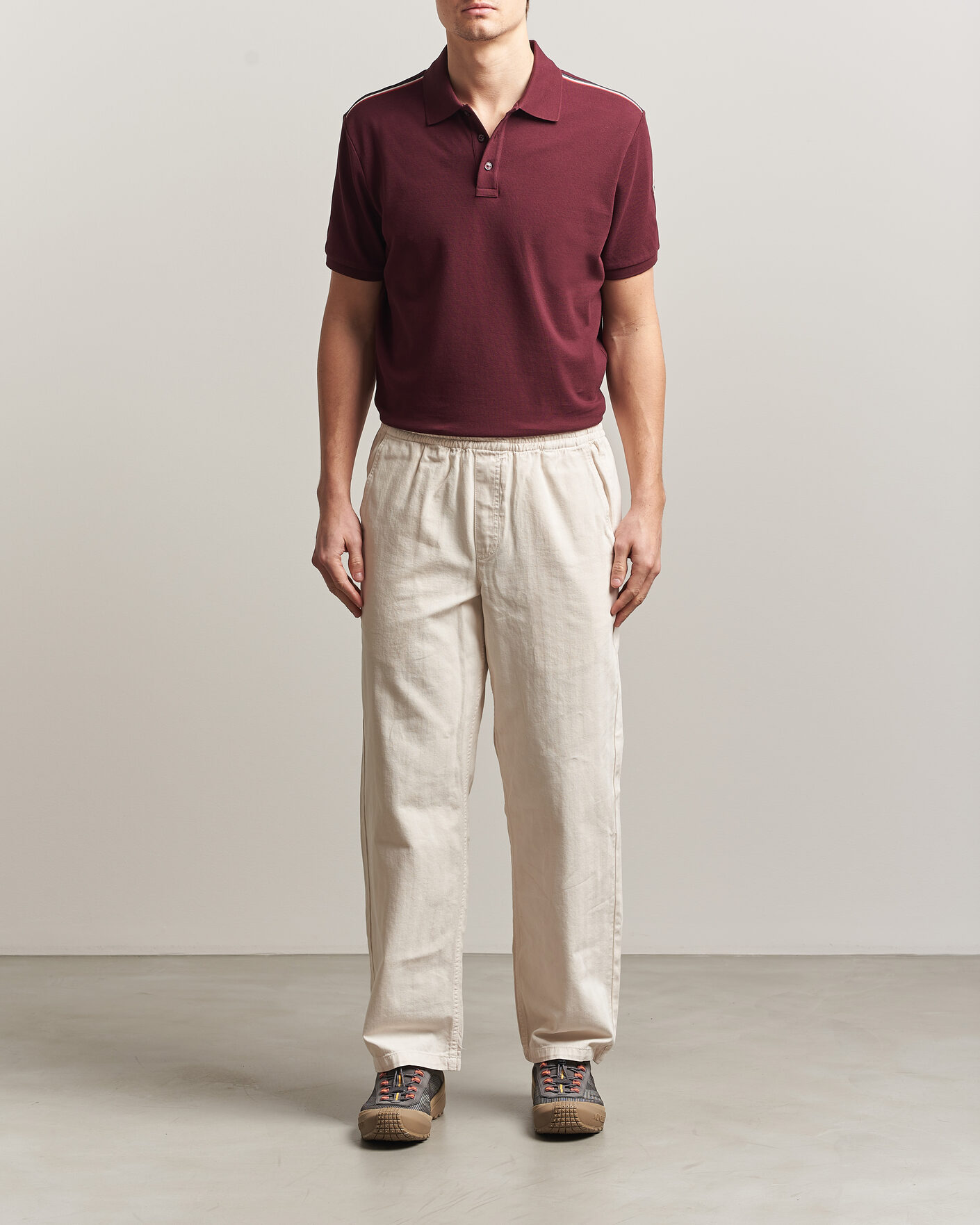 Herren | Poloshirts | Moncler | Tricolore Shoulder Polo Burgundy