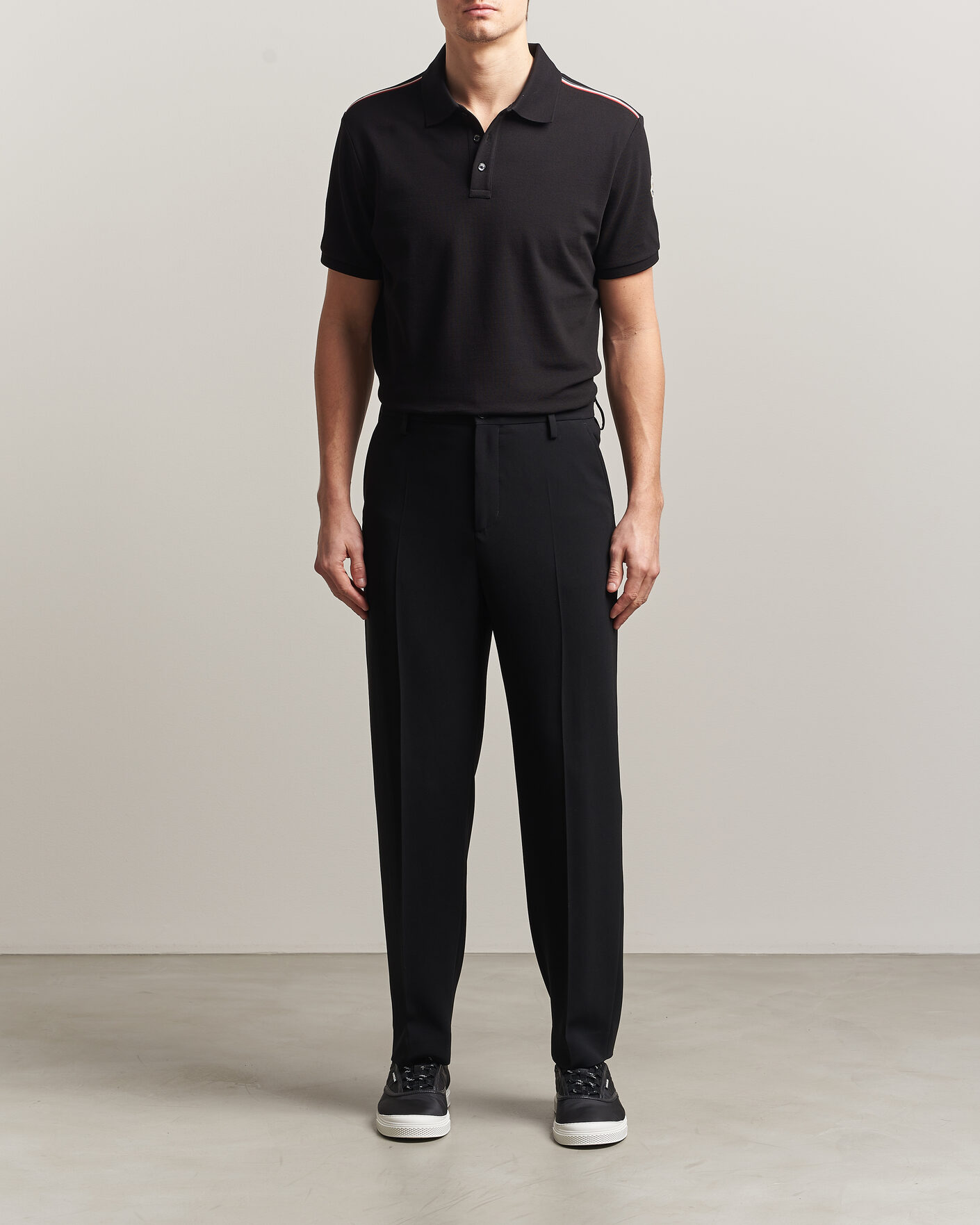 Herren | Poloshirts | Moncler | Tricolore Shoulder Polo Black