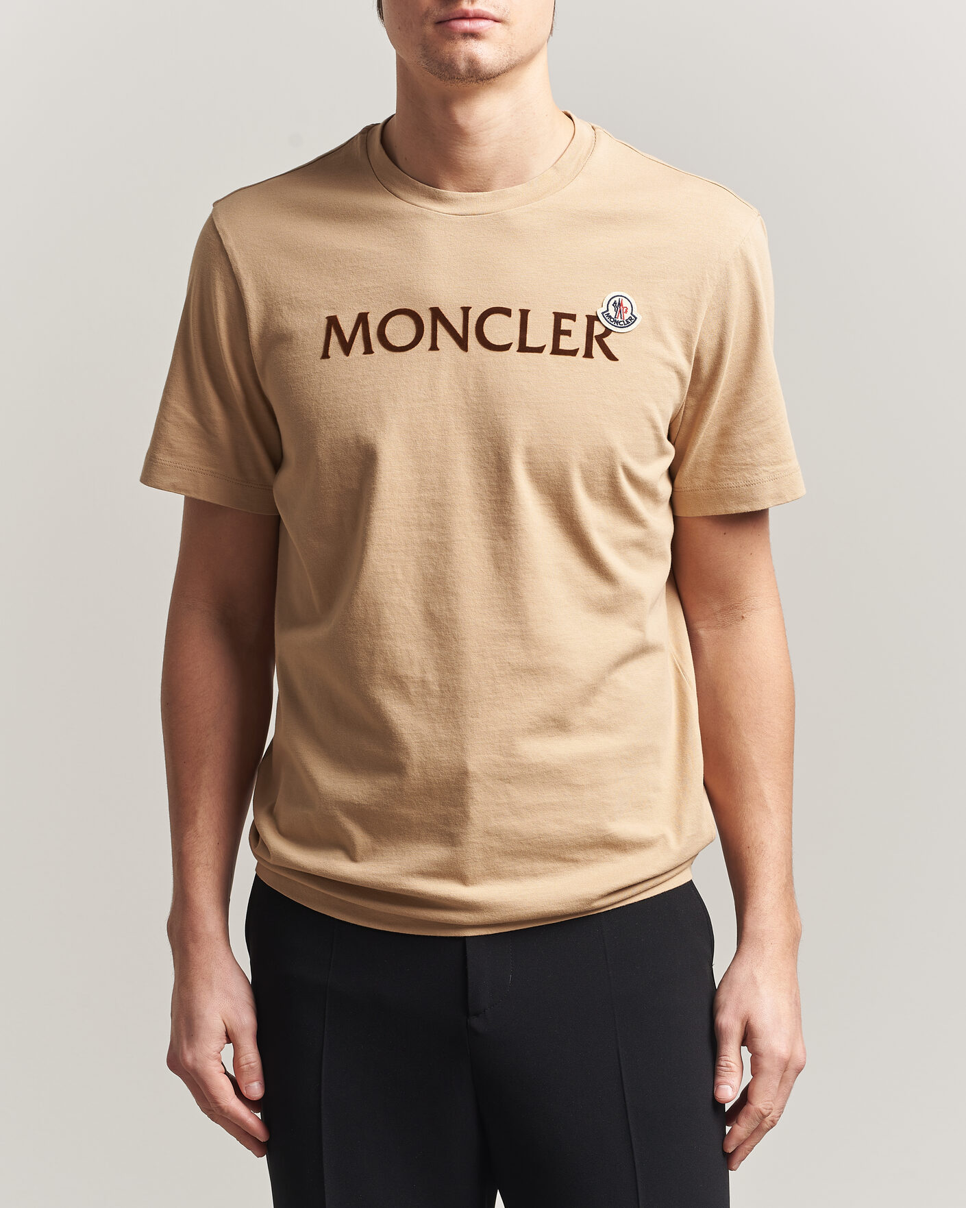 Herren | T-Shirts | Moncler | Lettering Logo T-Shirt Beige