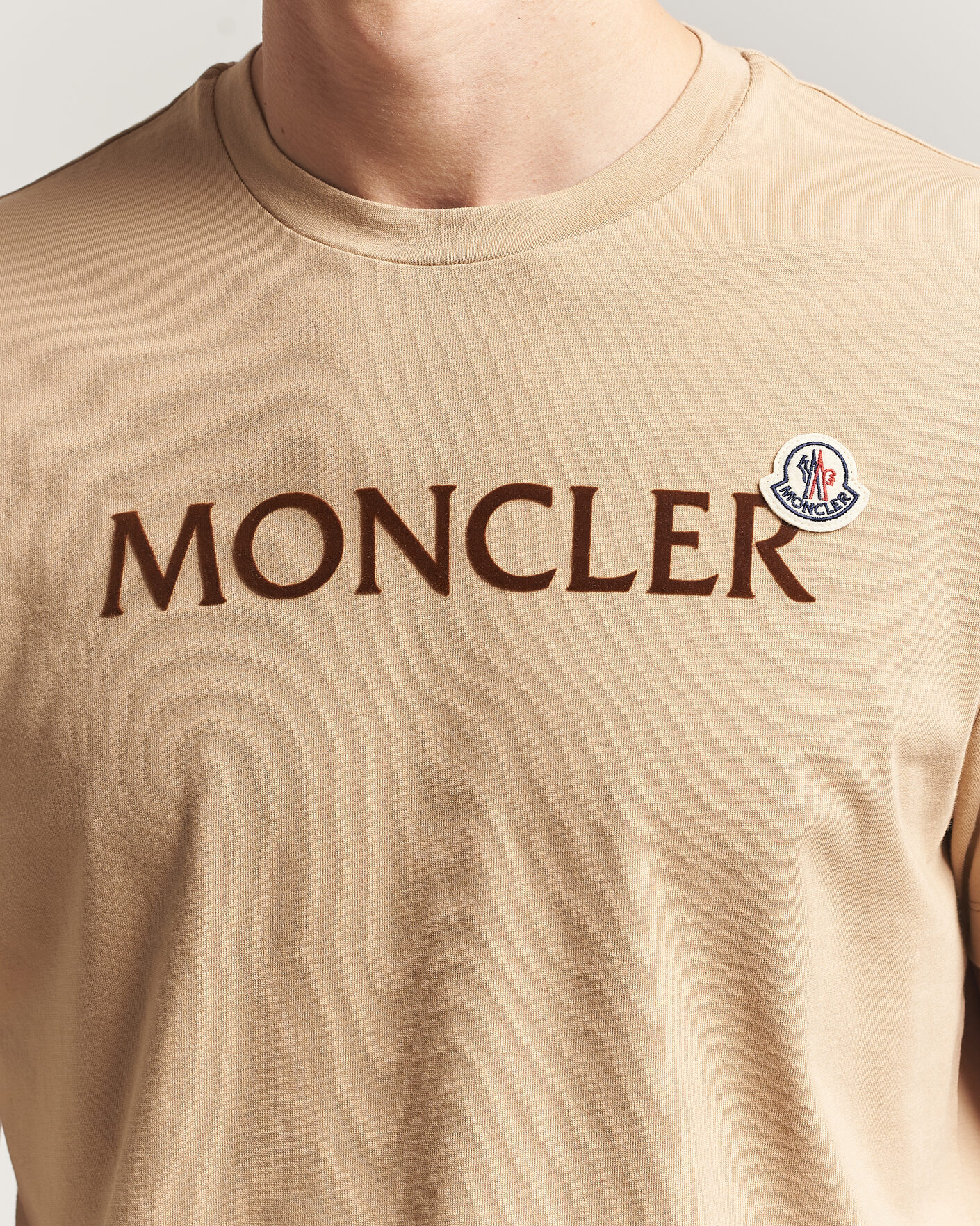 Herren | T-Shirts | Moncler | Lettering Logo T-Shirt Beige