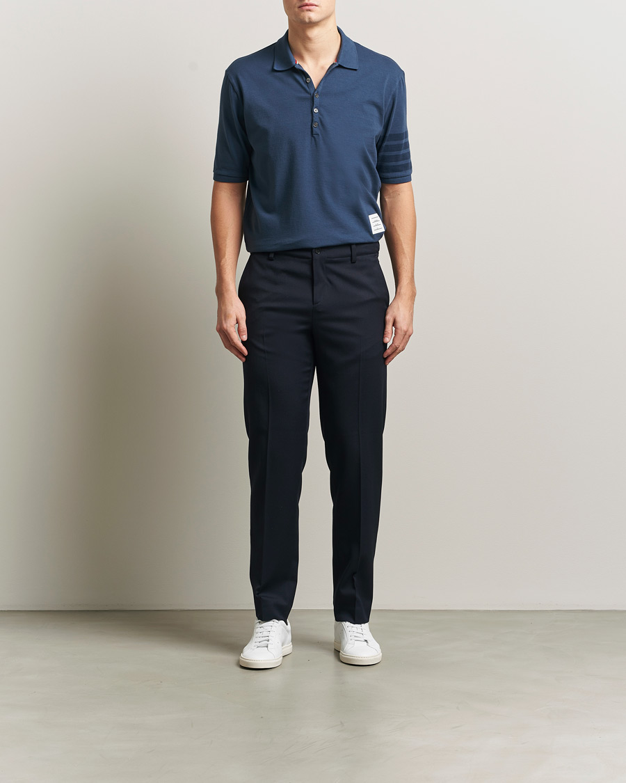 Herren | Poloshirts | Thom Browne | Overdyed 4 Bar Polo Navy