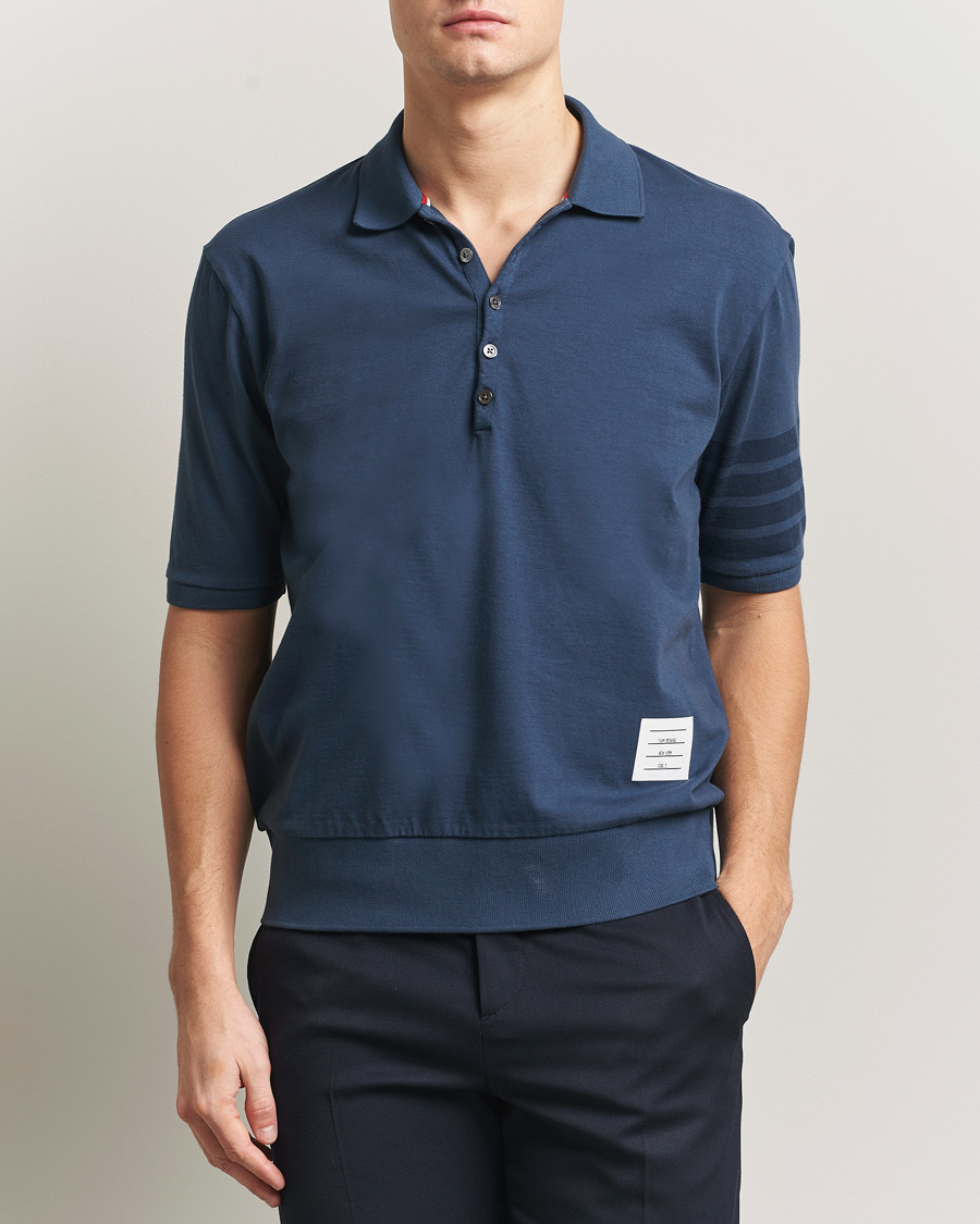 Herren | Poloshirts | Thom Browne | Overdyed 4 Bar Polo Navy