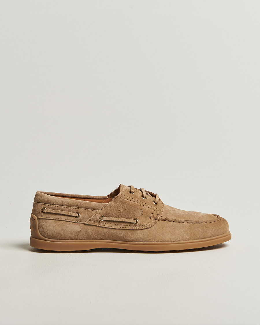 Herren | Segelschuhe | Tod's | Gomma Leggera Boat Shoe Chestnut Suede