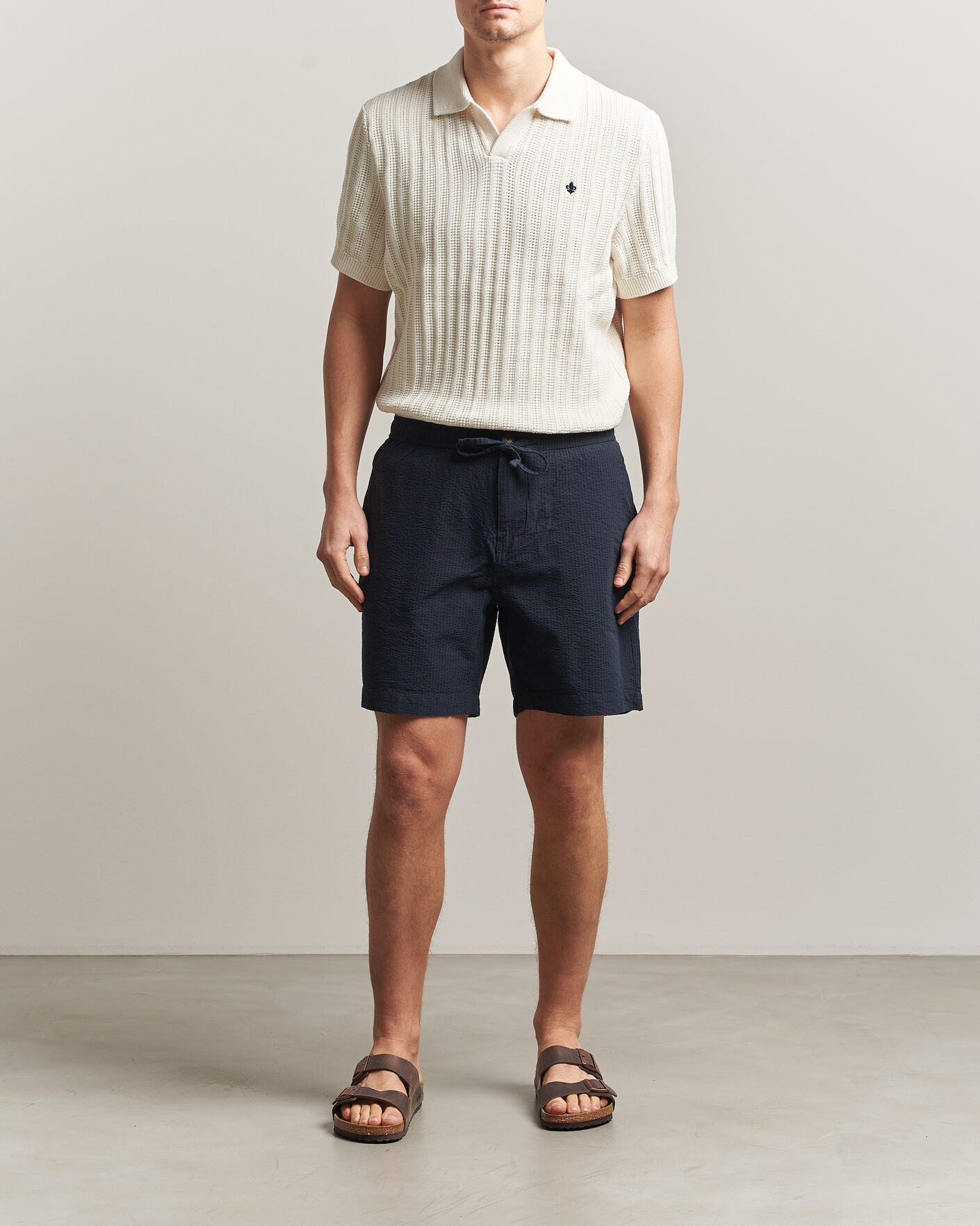 Herren | Shorts | Morris | Fenix Seersucker Shorts Dark Blue