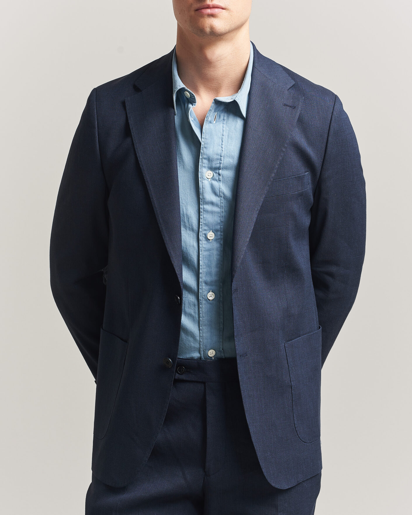 Herren | Sakkos | Morris | Linen Suit Blazer Navy