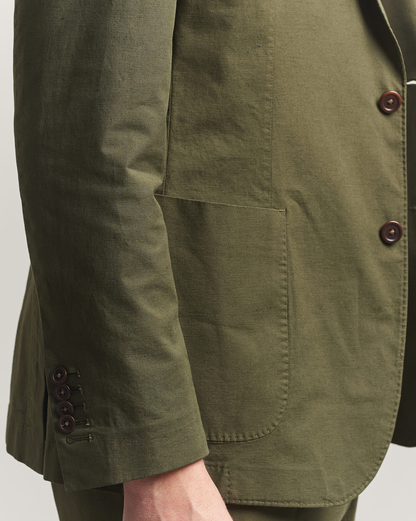 Herren | Sakkos | Morris | Washed Cotton Suit Blazer Olive